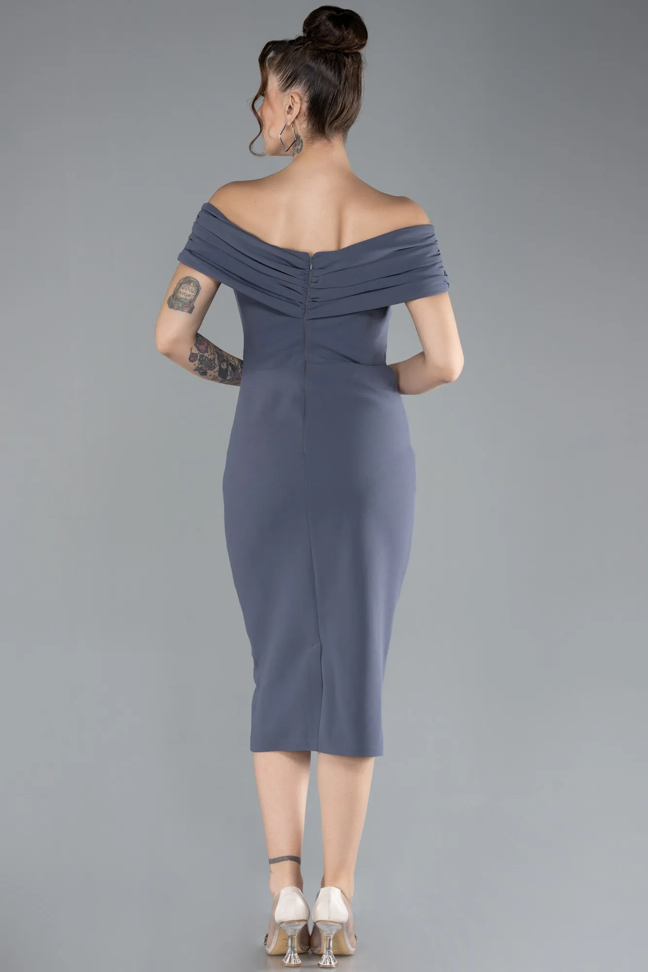 Anthracite-Midi Invitation Dress ABK1902