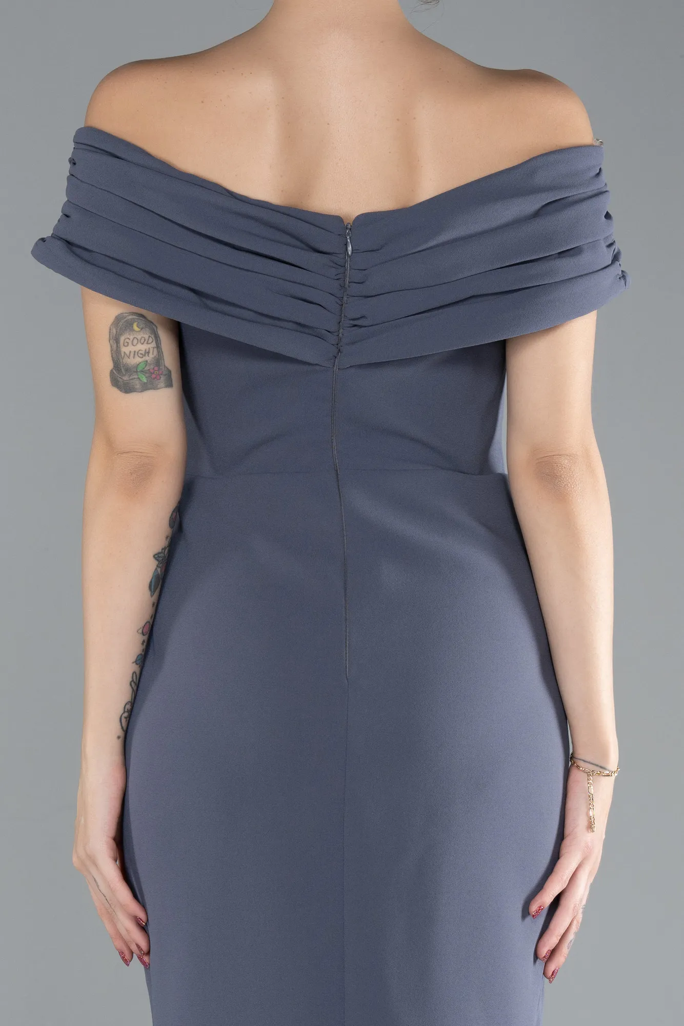 Anthracite-Midi Invitation Dress ABK1902