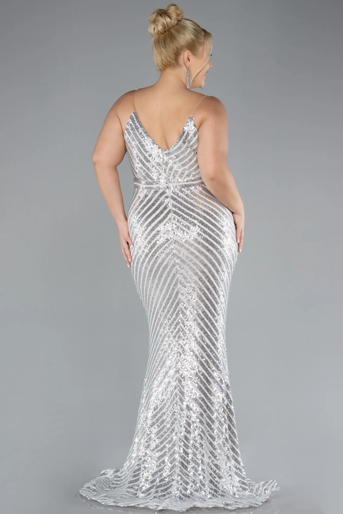 Beige-Long Plus Size Evening Dress ABU1661