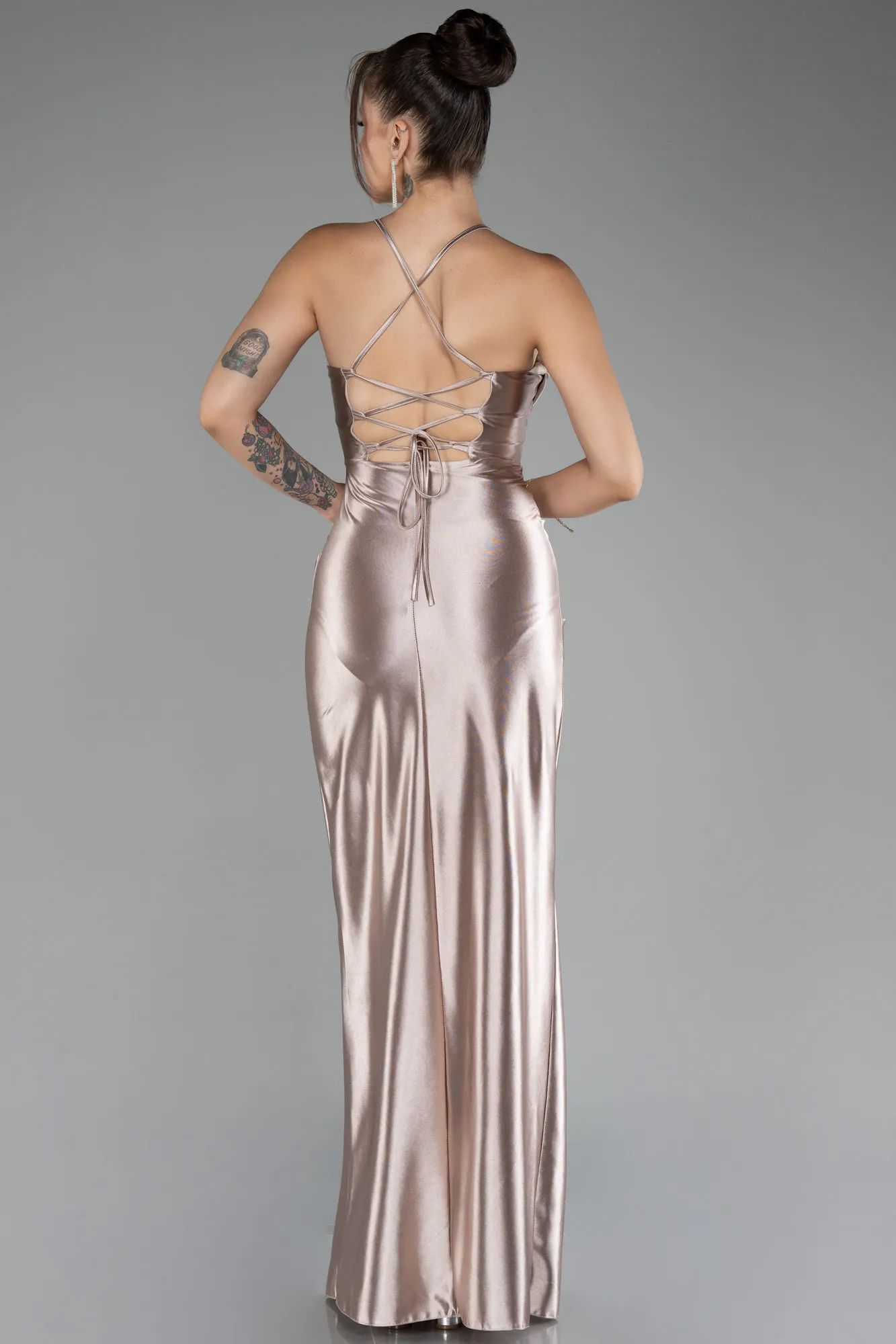 Beige-Long Prom Gown ABU3247