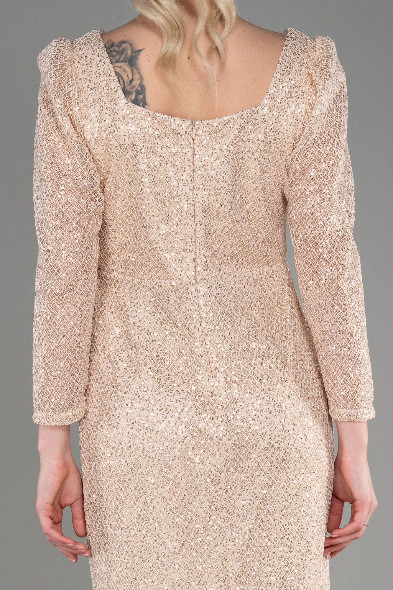 Beige-Midi Scaly Night Dress ABK1936