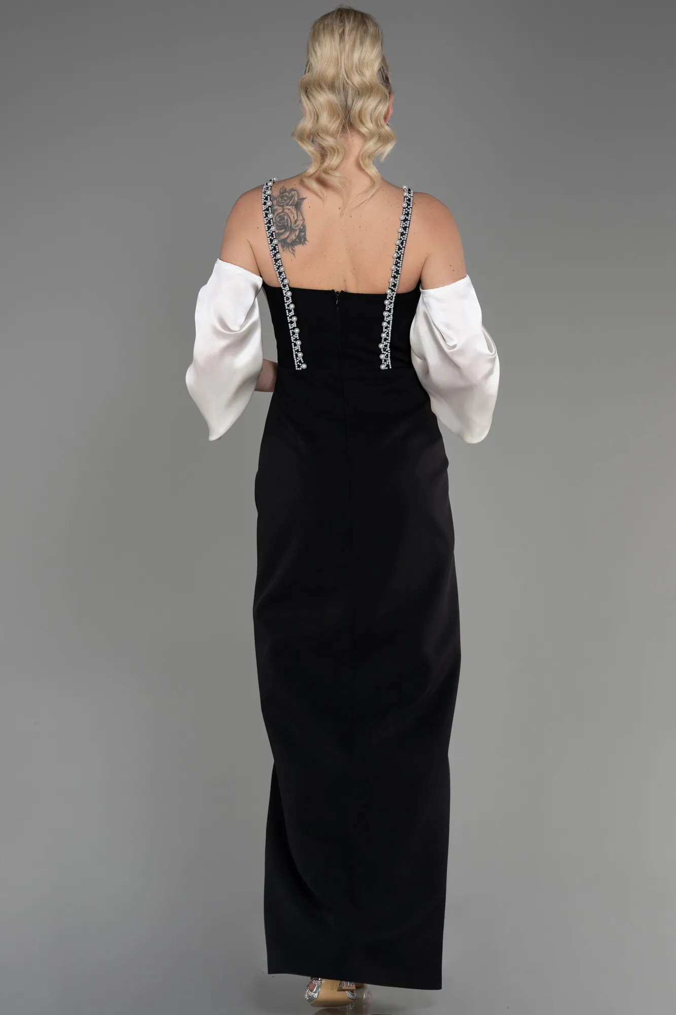 Black-Beige-Long Invitation Dress ABU2911