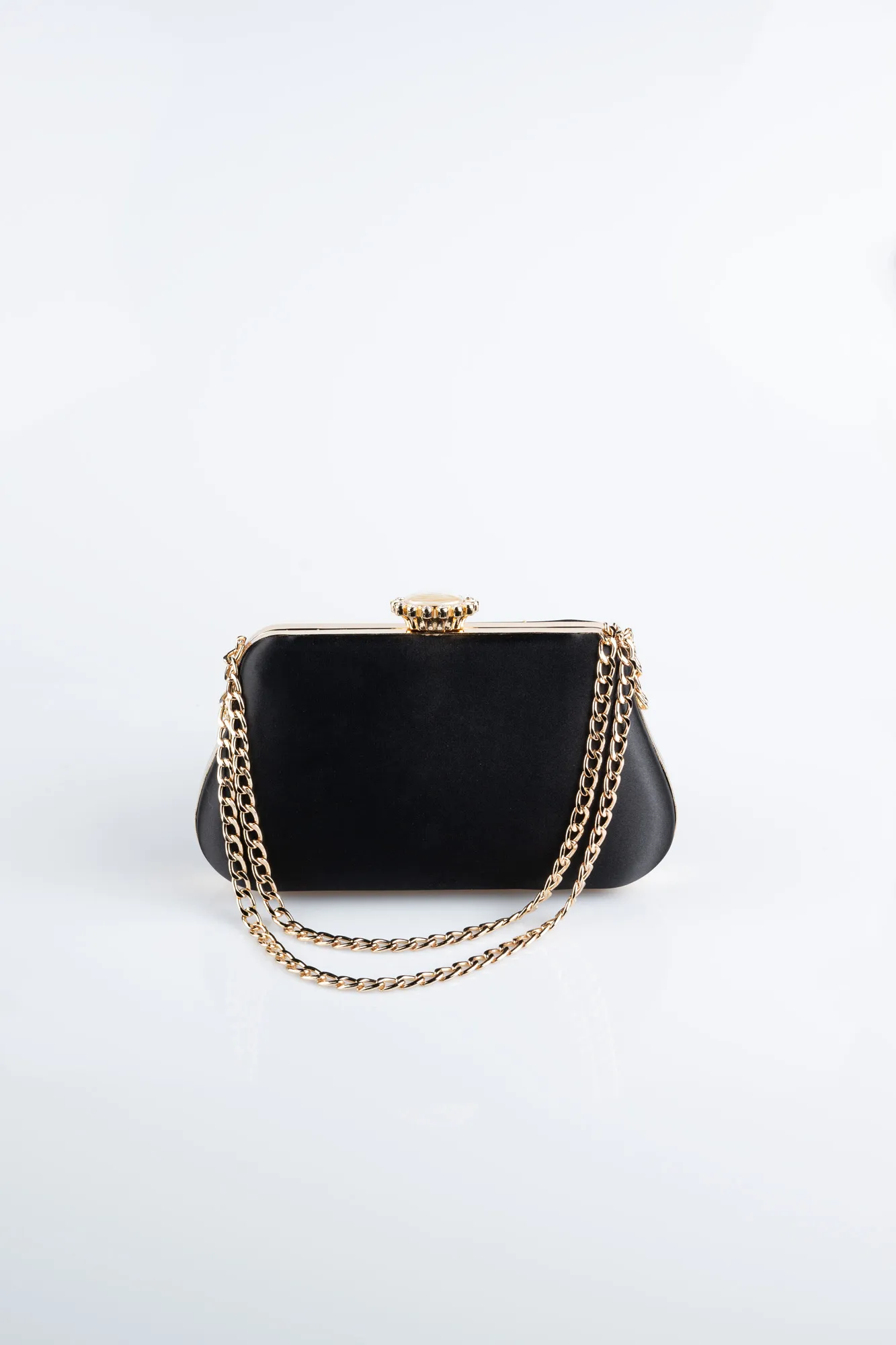 Black-Gold-Satin Night Bag SH834