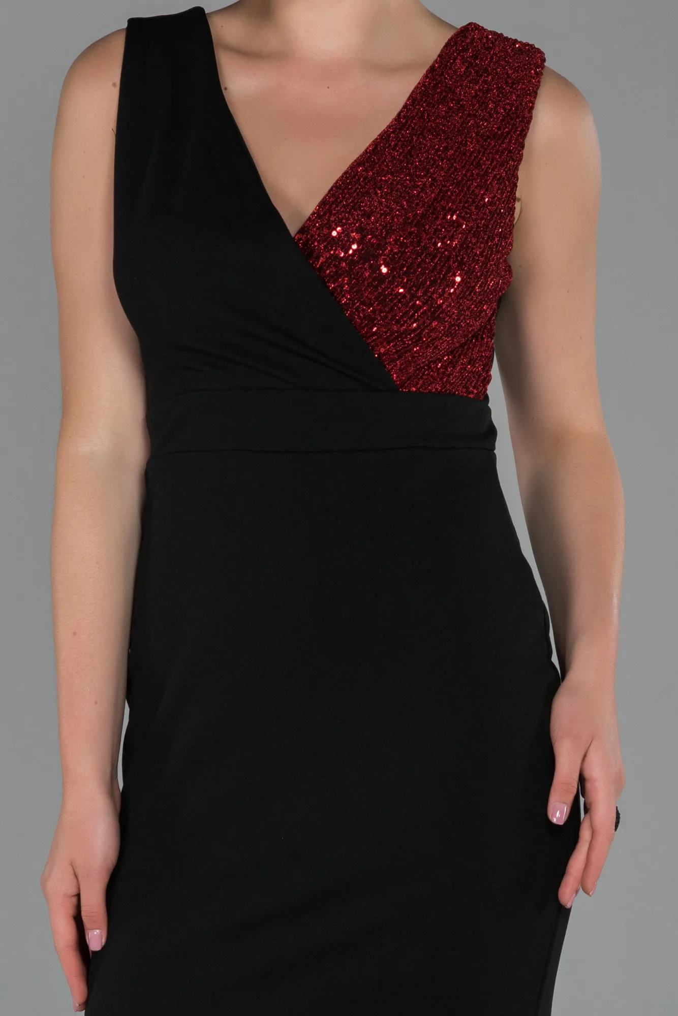 Black-Red-Long Evening Dress ABU1190