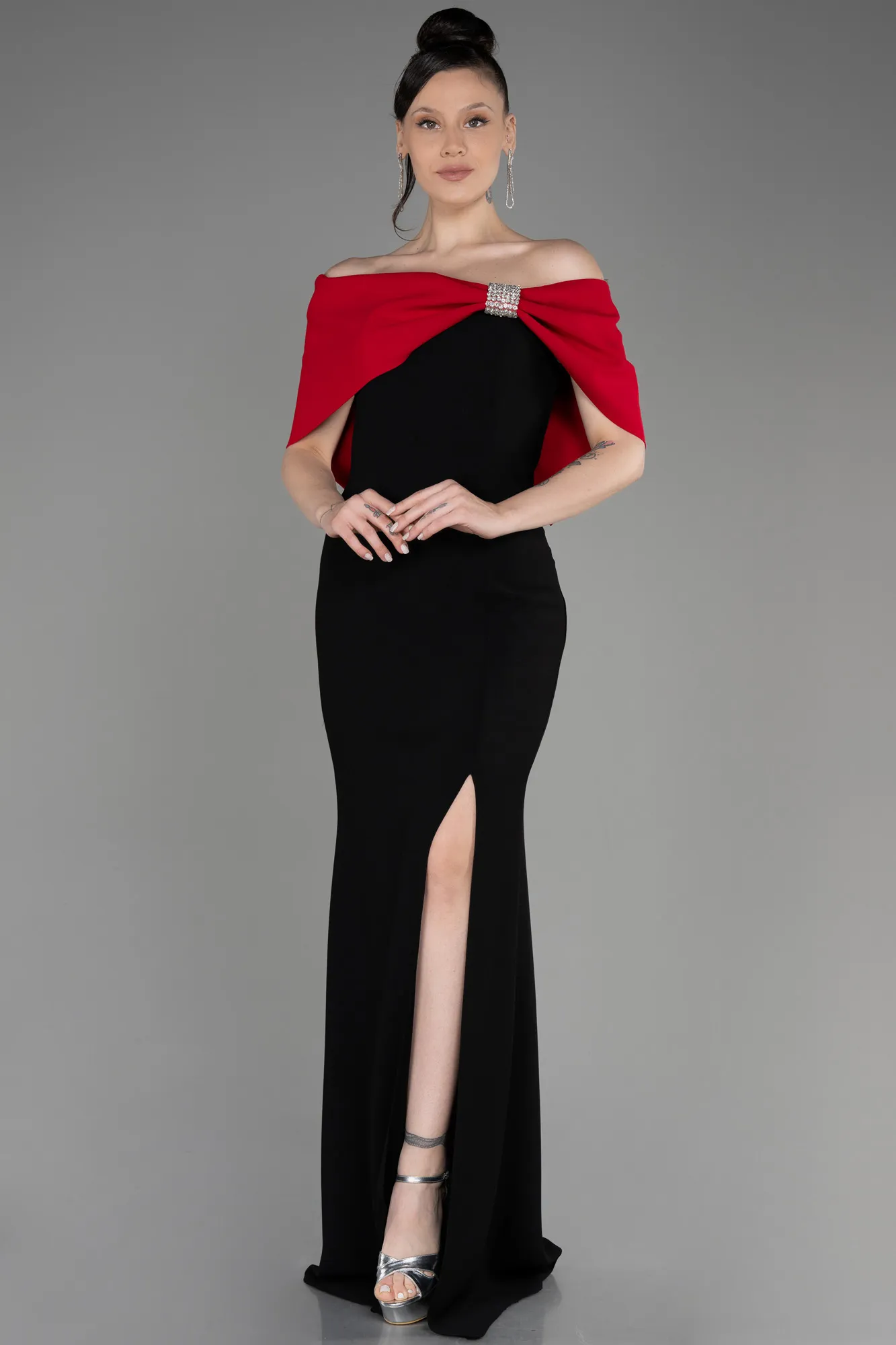 Black-Red-Long Evening Dress ABU3775