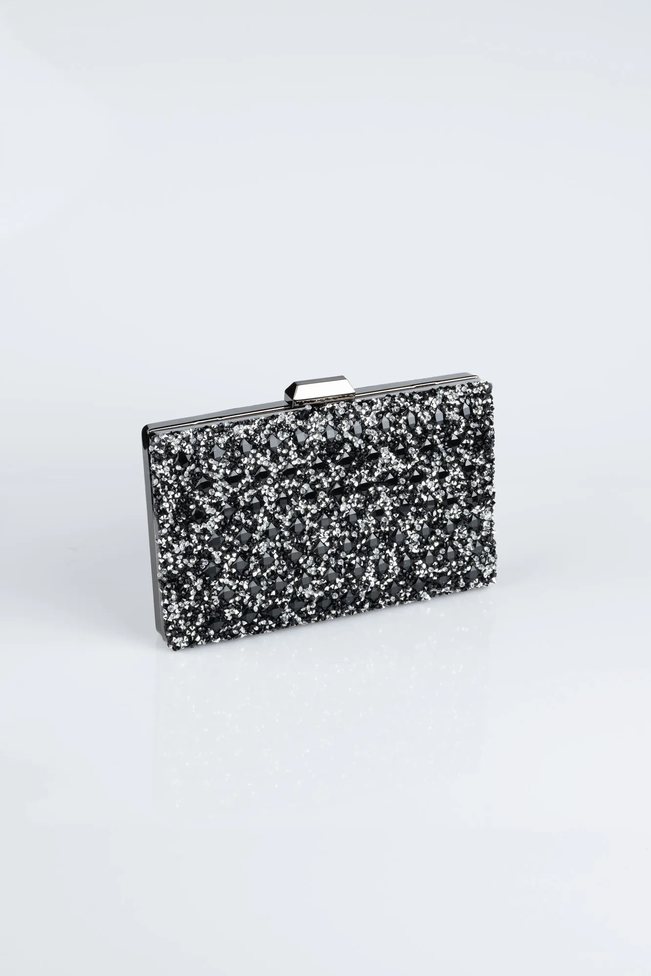 Black-Silver-Plaster Fabric Night Bag SH823