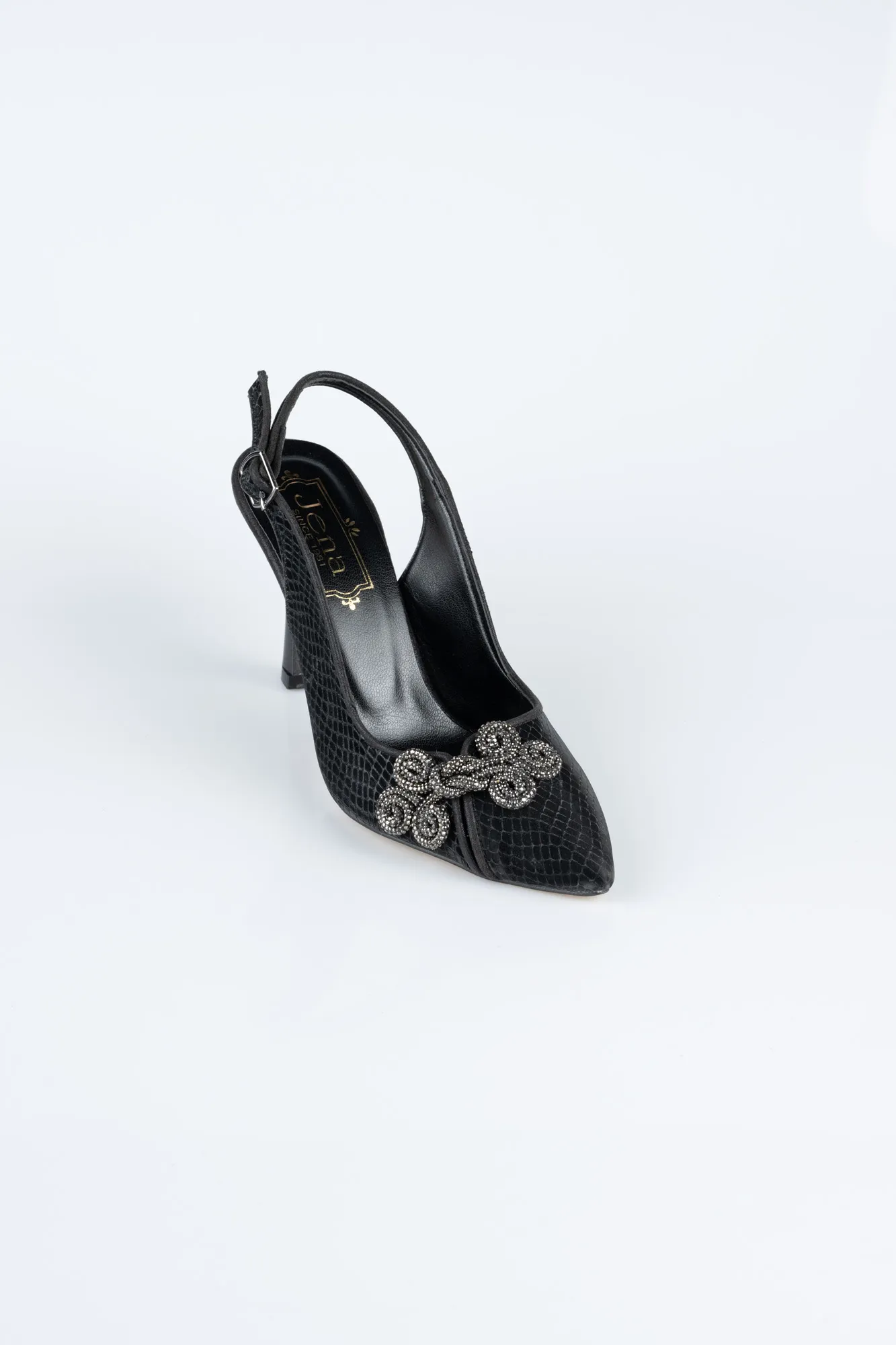 Black-Laser Cut Evening Shoe MJ4101