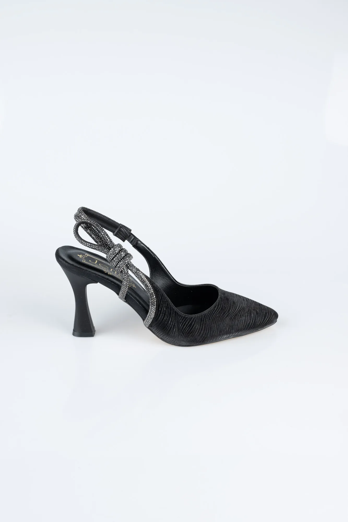 Black-Laser Cut Stiletto MJ4102