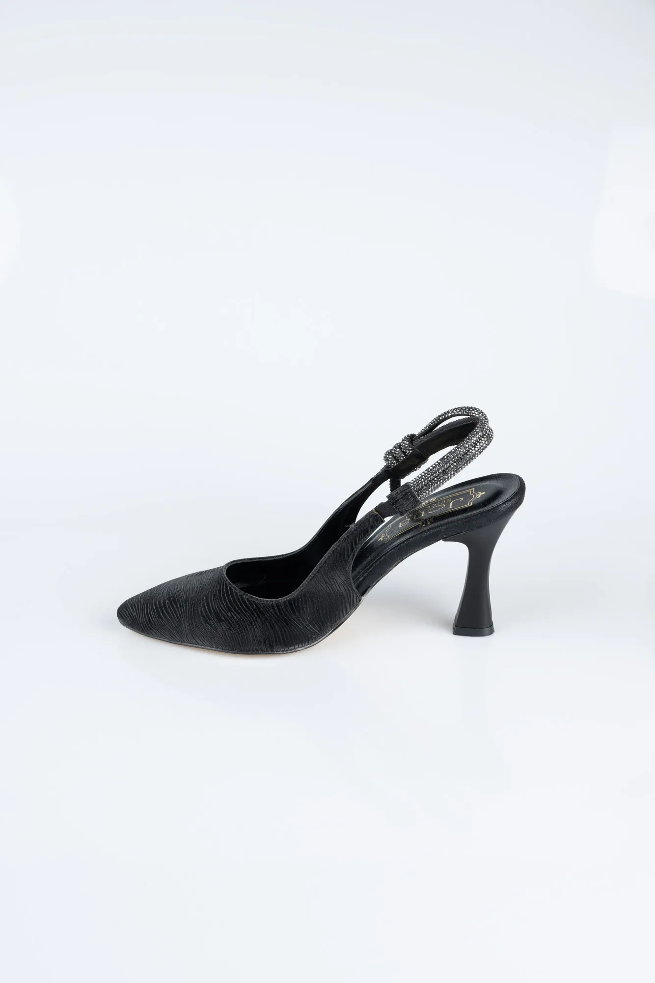 Black-Laser Cut Stiletto MJ4102