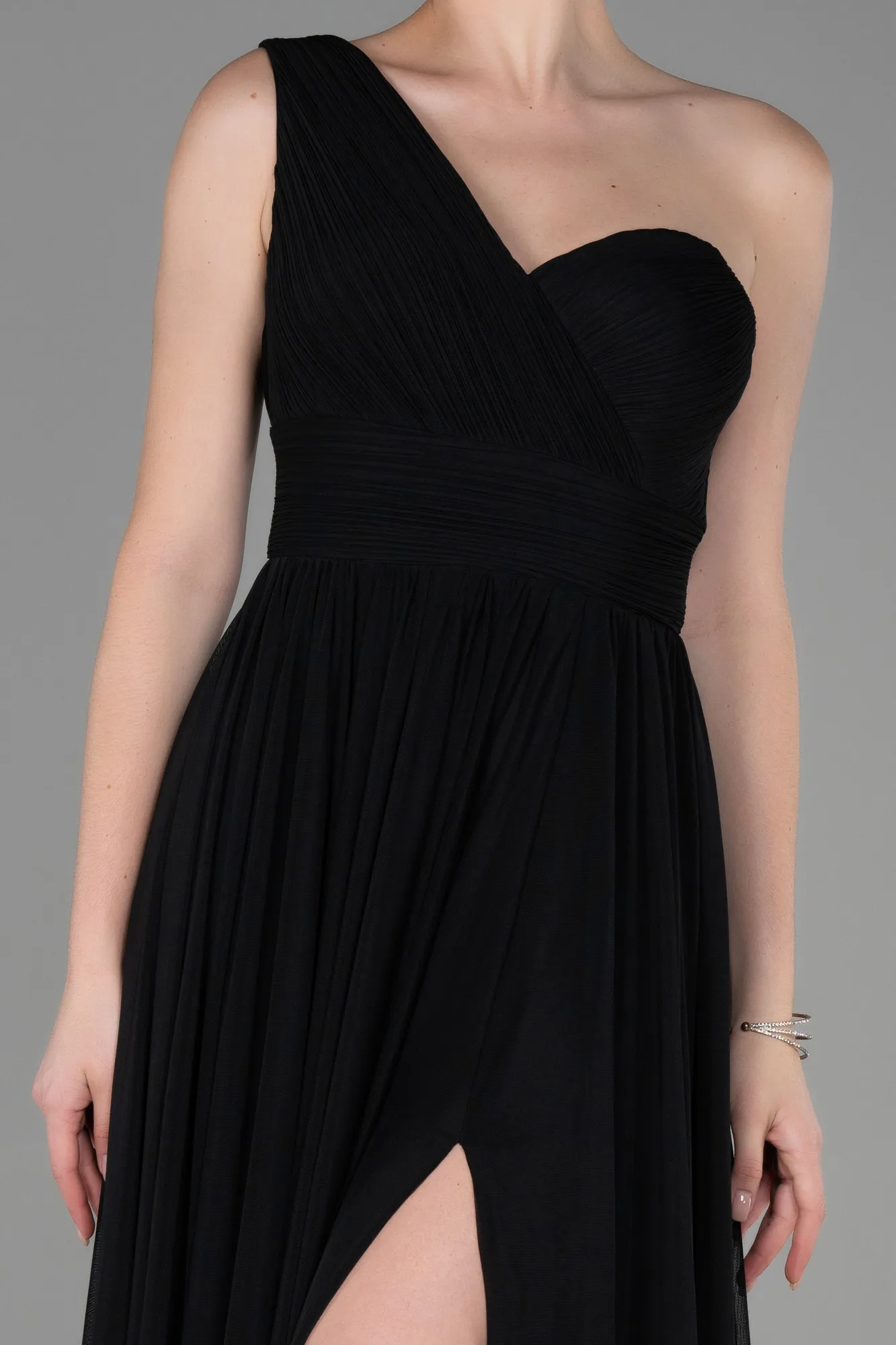 Black-Long Chiffon Evening Dress ABU3309