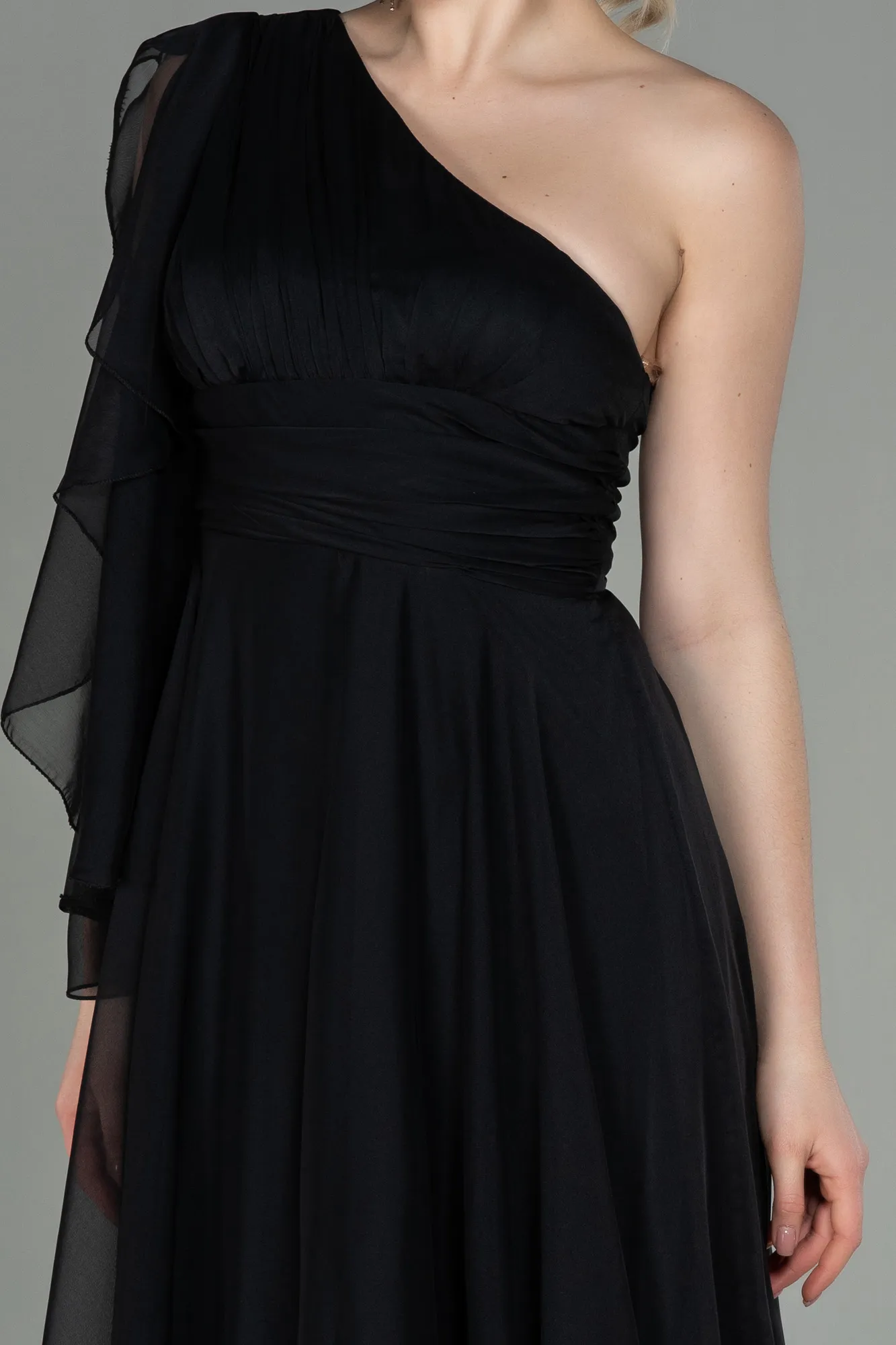 Black-Long Chiffon Evening Dress ABU3449