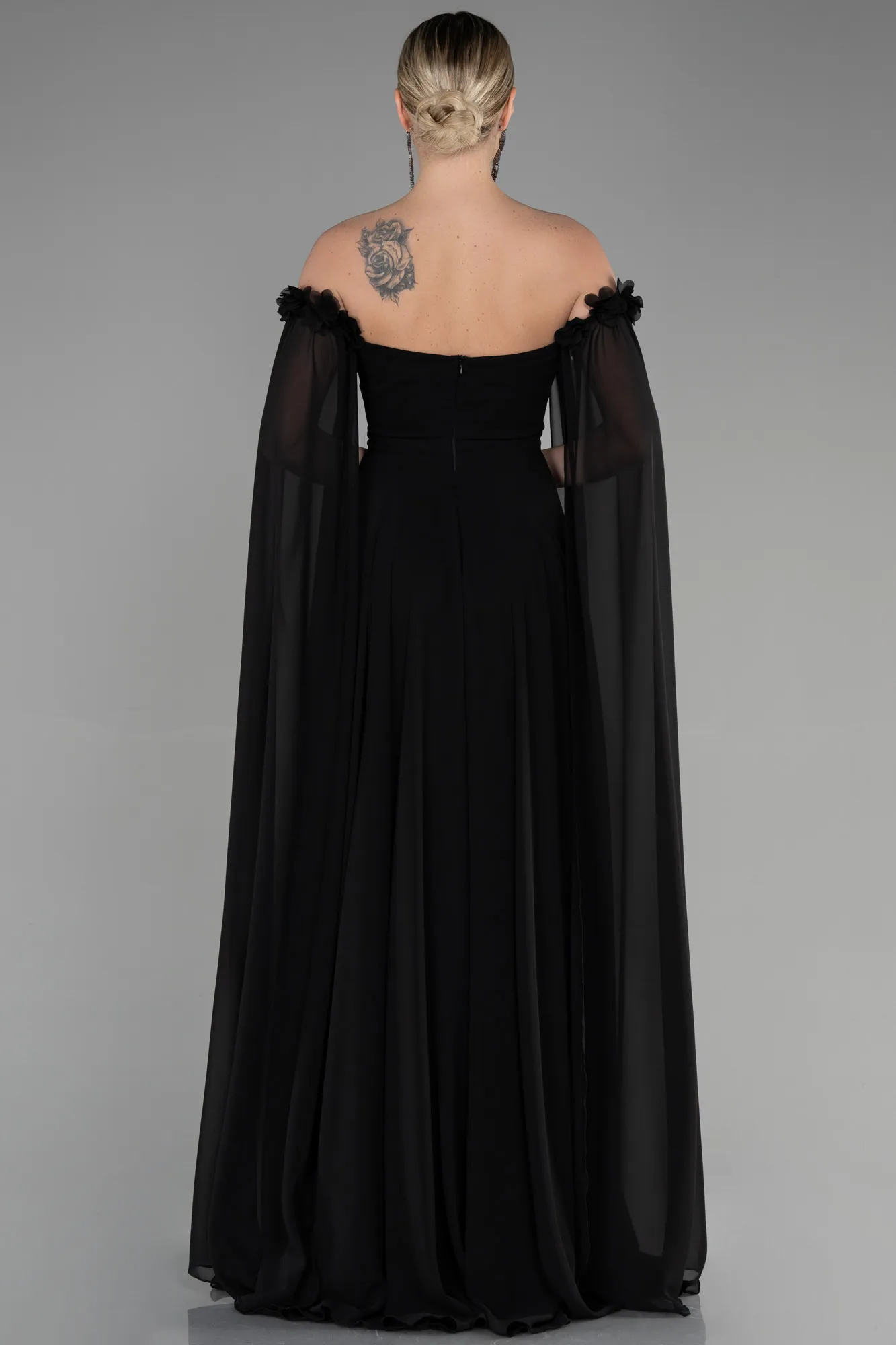 Black-Long Chiffon Evening Dress ABU3462