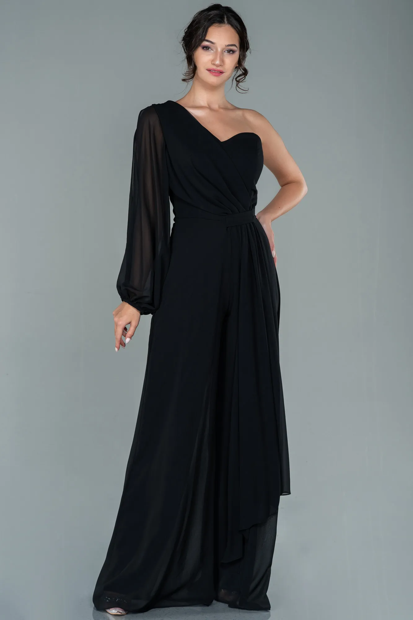 Black-Long Chiffon Invitation Dress ABT078