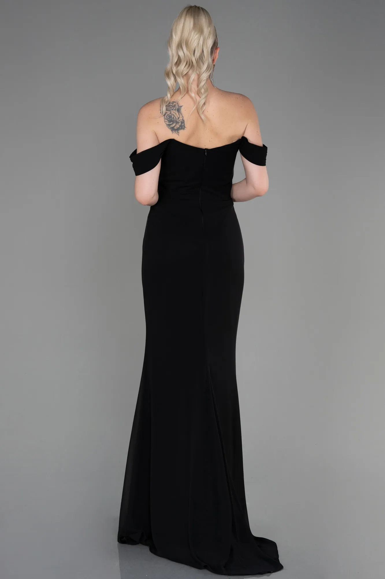 Black-Long Chiffon Prom Gown ABU3211