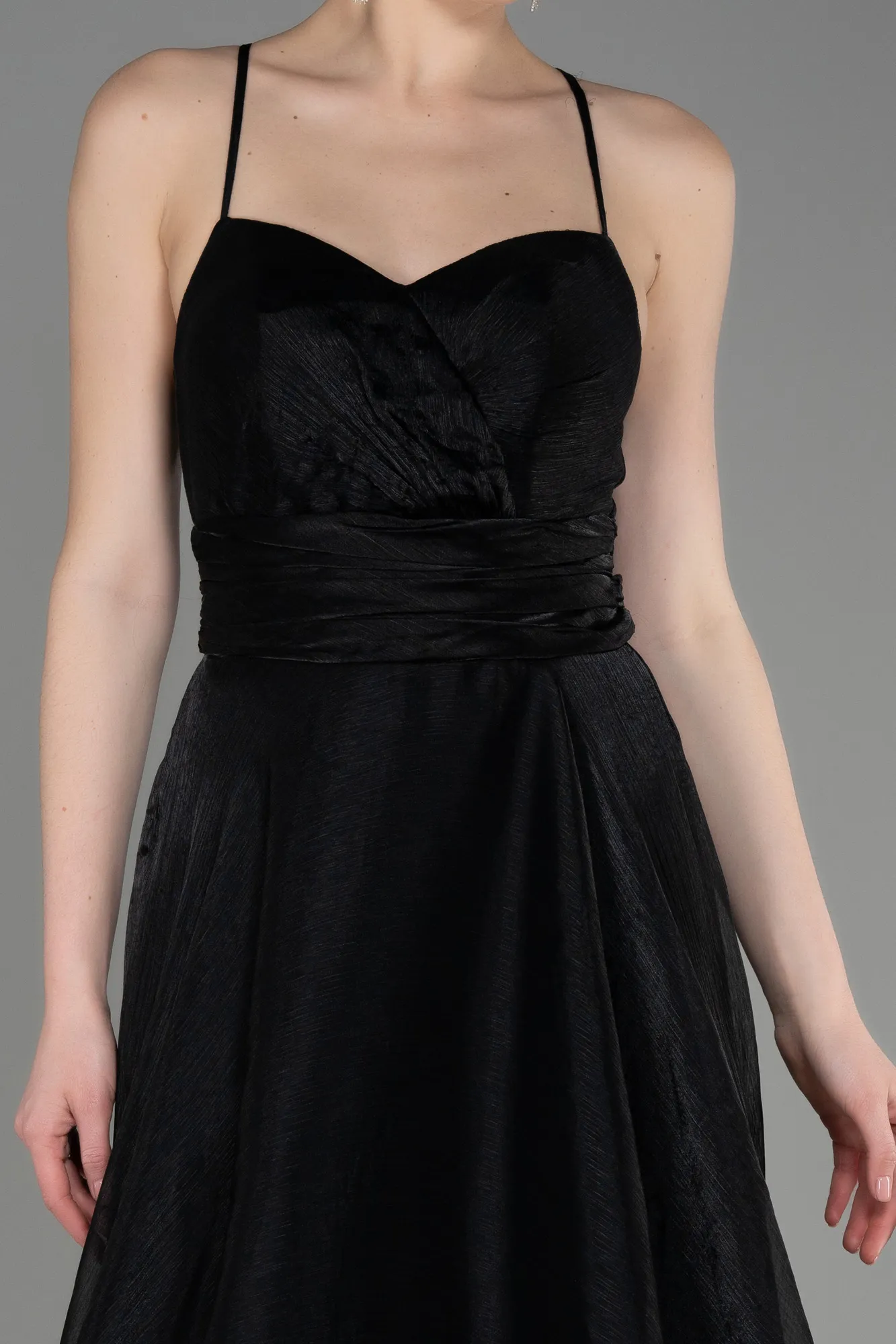 Black-Long Chiffon Prom Gown ABU3771