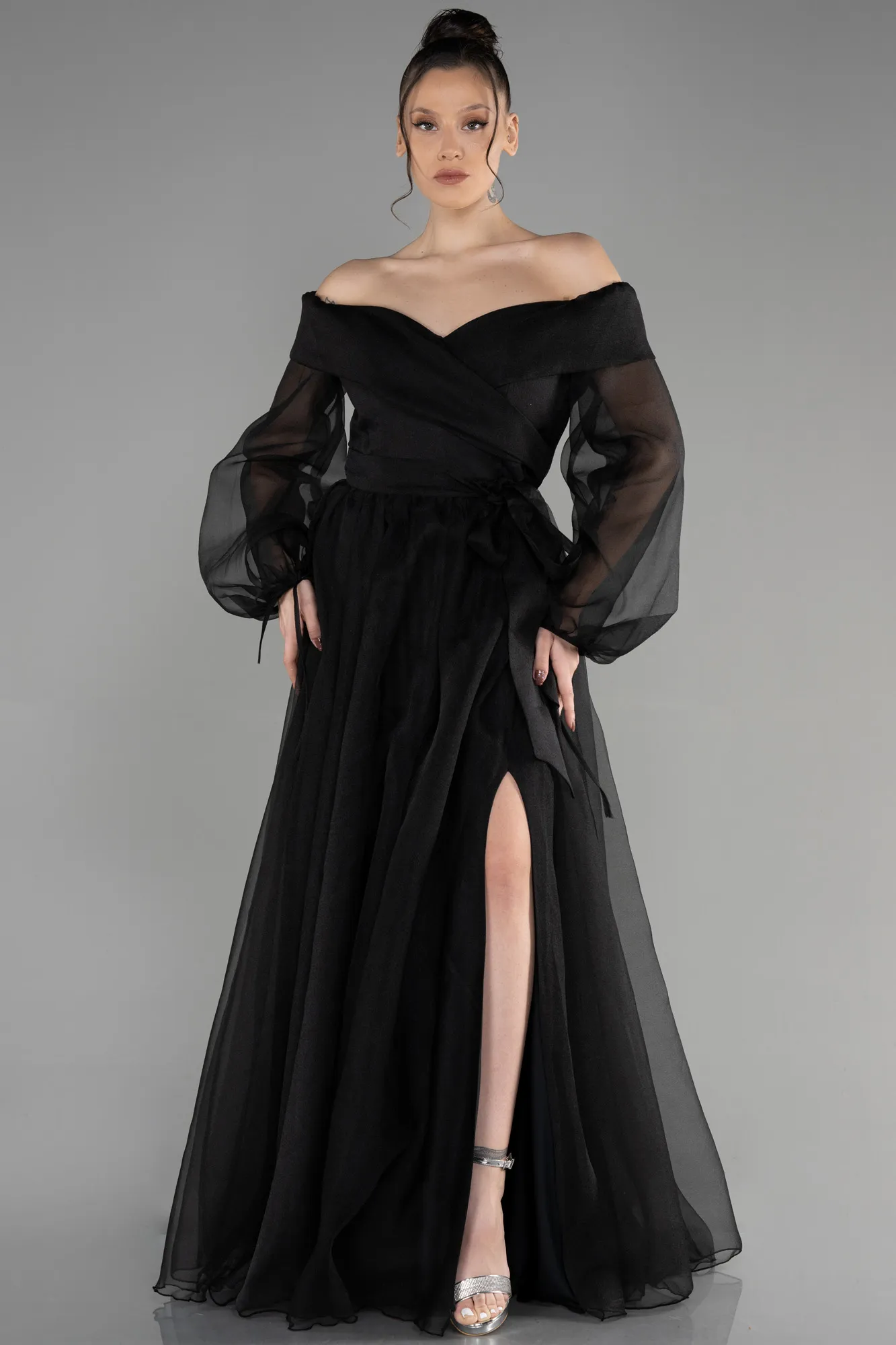 Black-Long Engagement Dress ABU1468