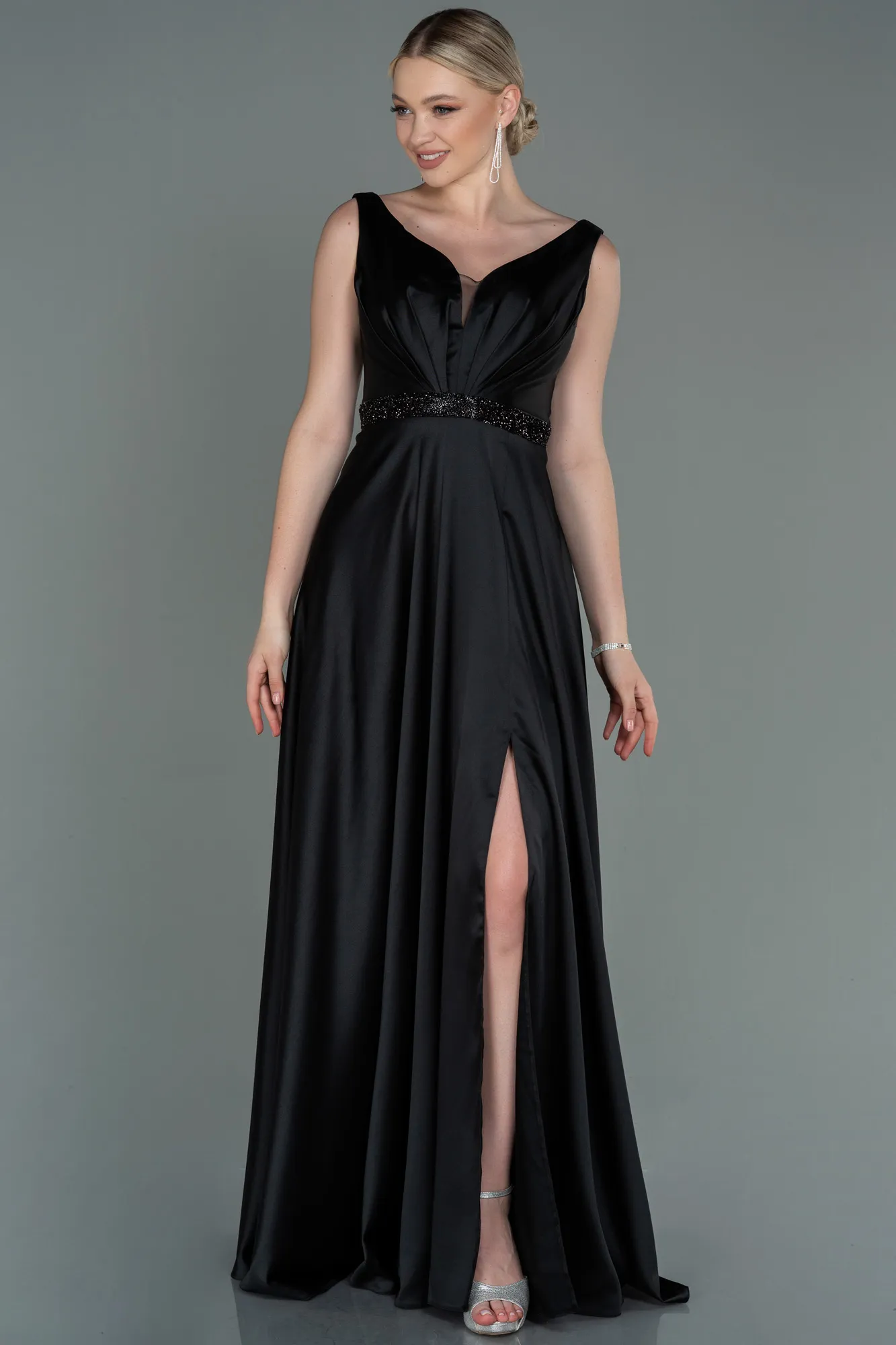 Black-Long Engagement Dress ABU3199