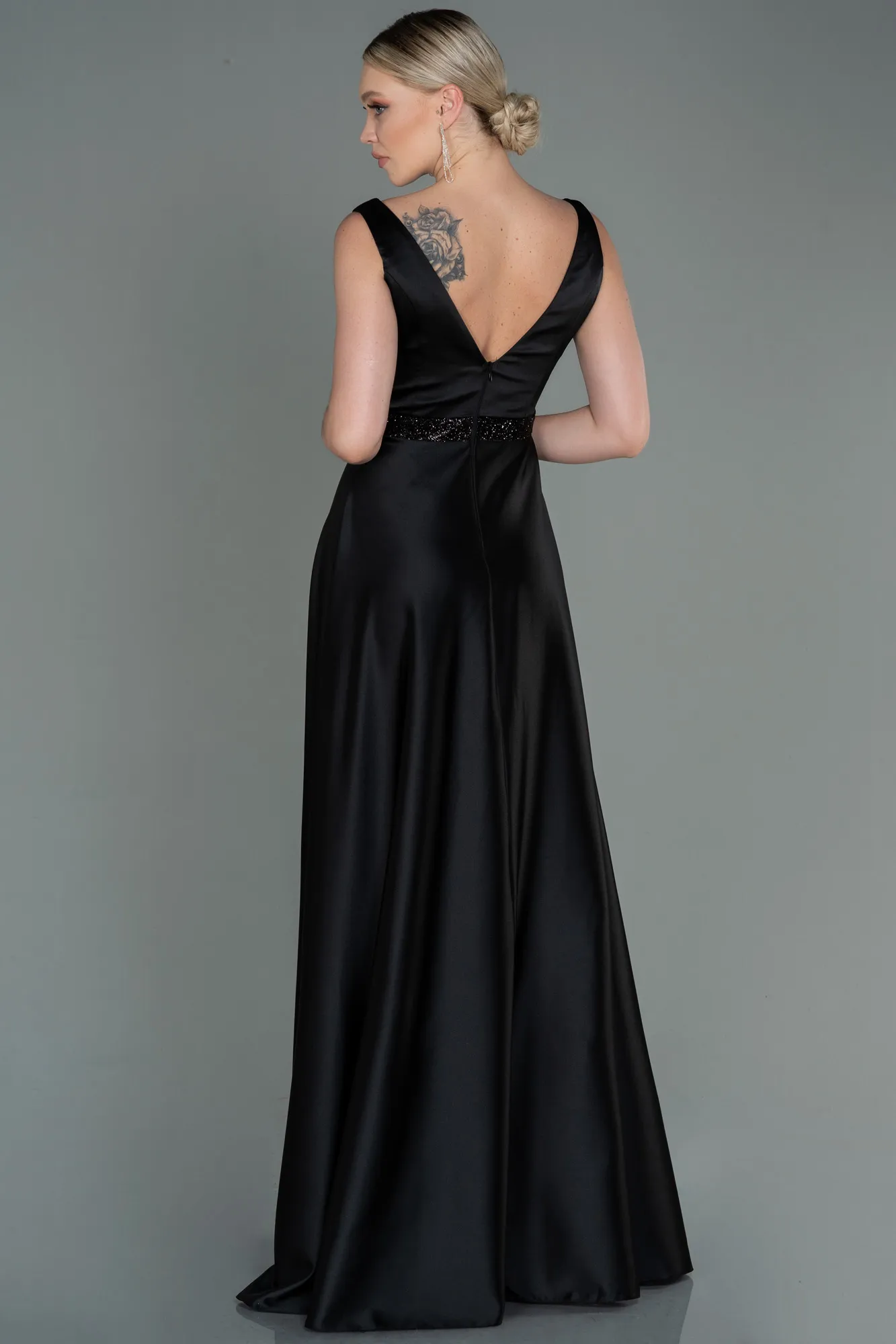 Black-Long Engagement Dress ABU3199