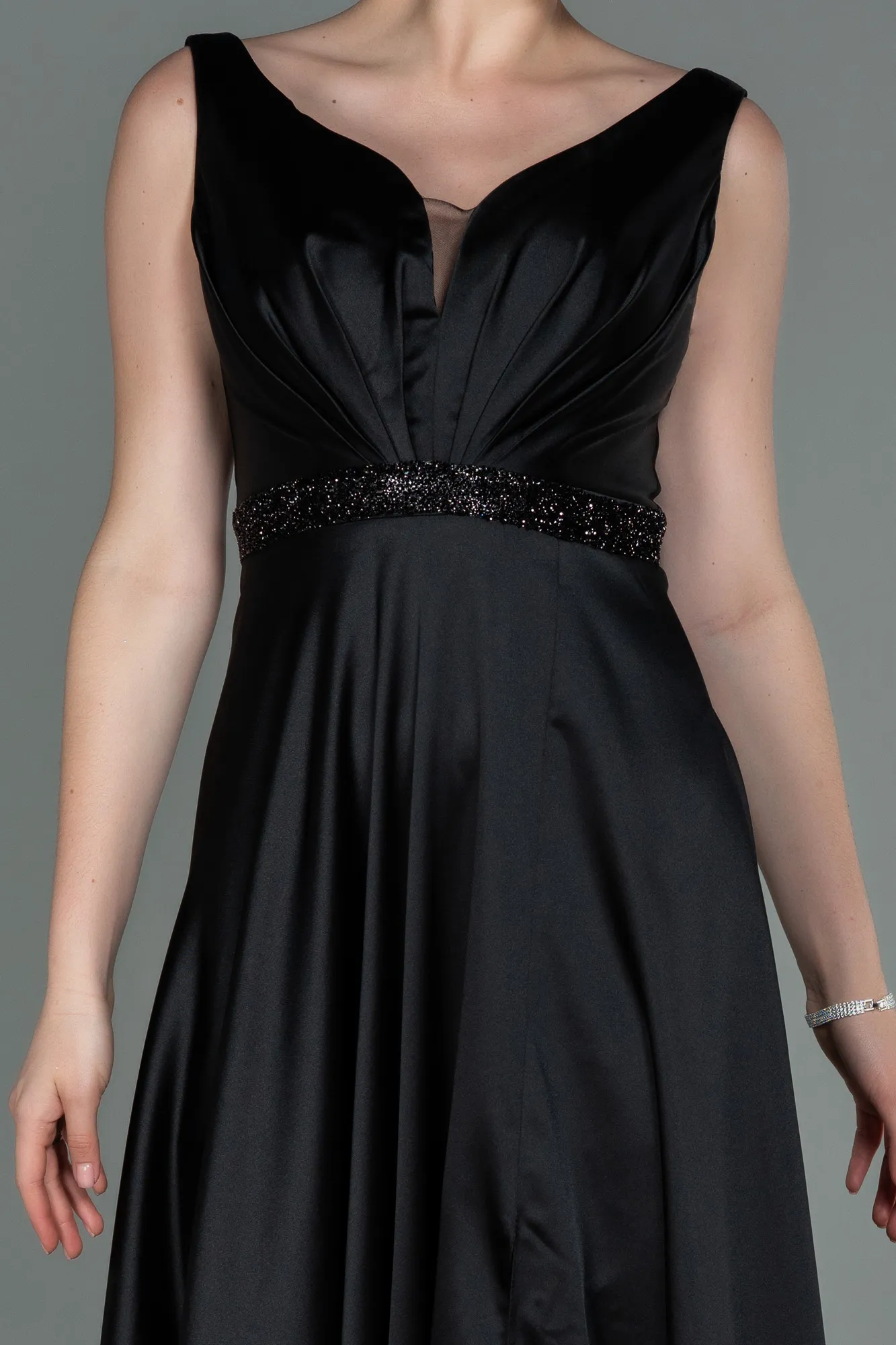 Black-Long Engagement Dress ABU3199