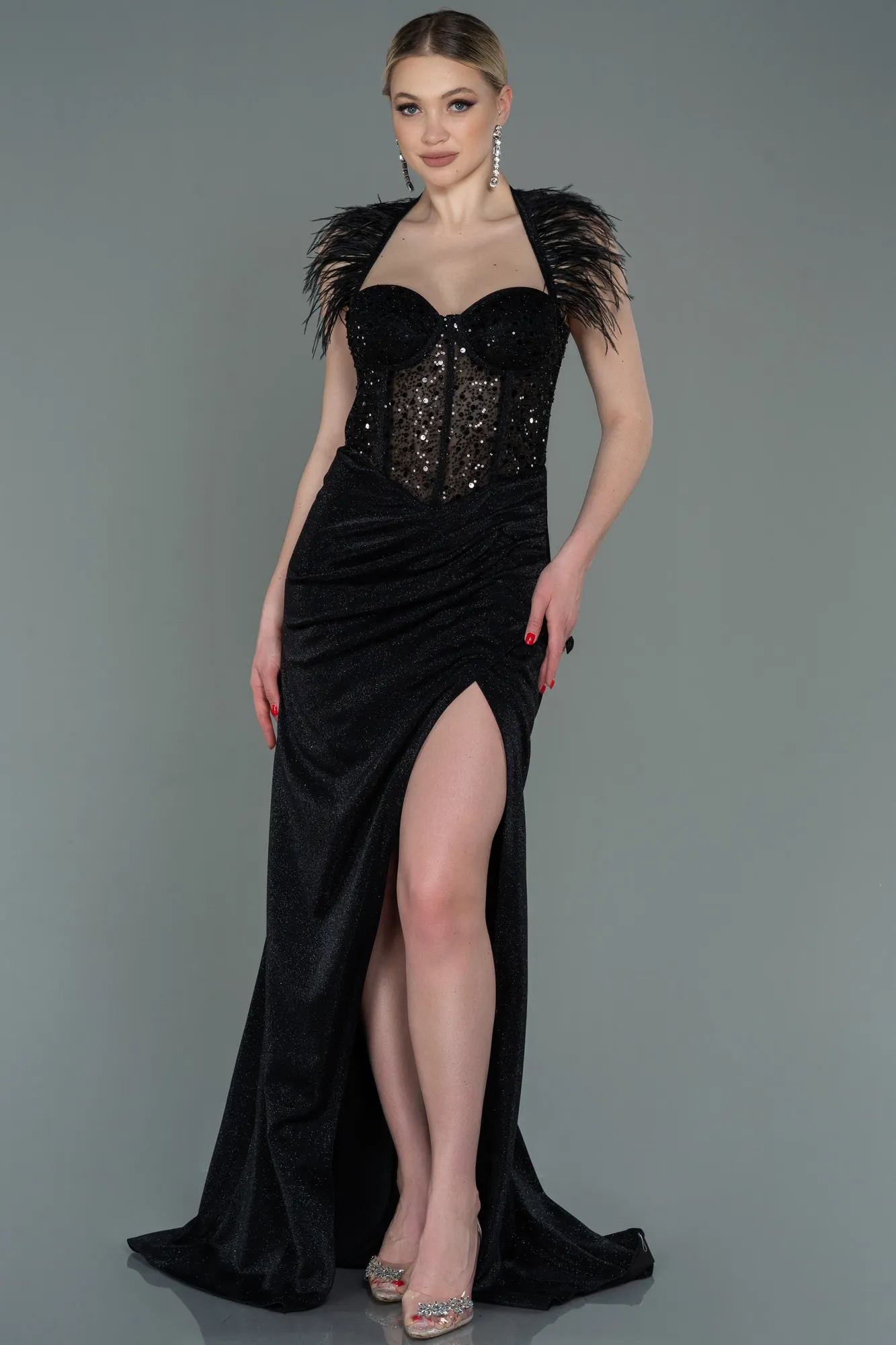 Black-Long Evening Dress ABU3092