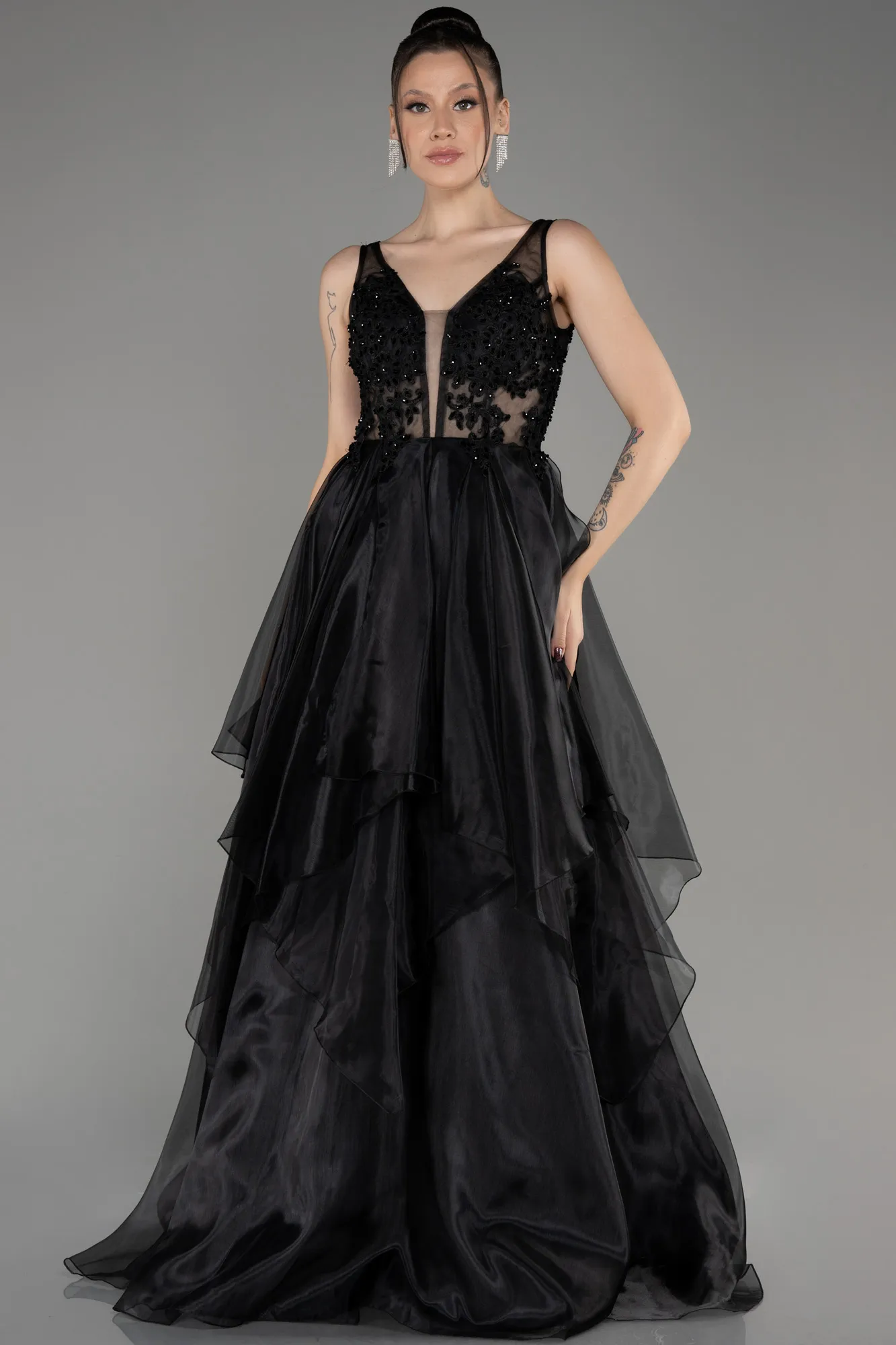 Black-Long Evening Dress ABU3952