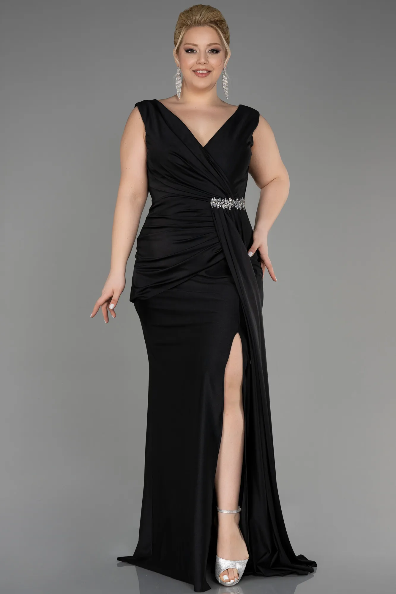 Black-Long Formal Plus Size Dress ABU3737