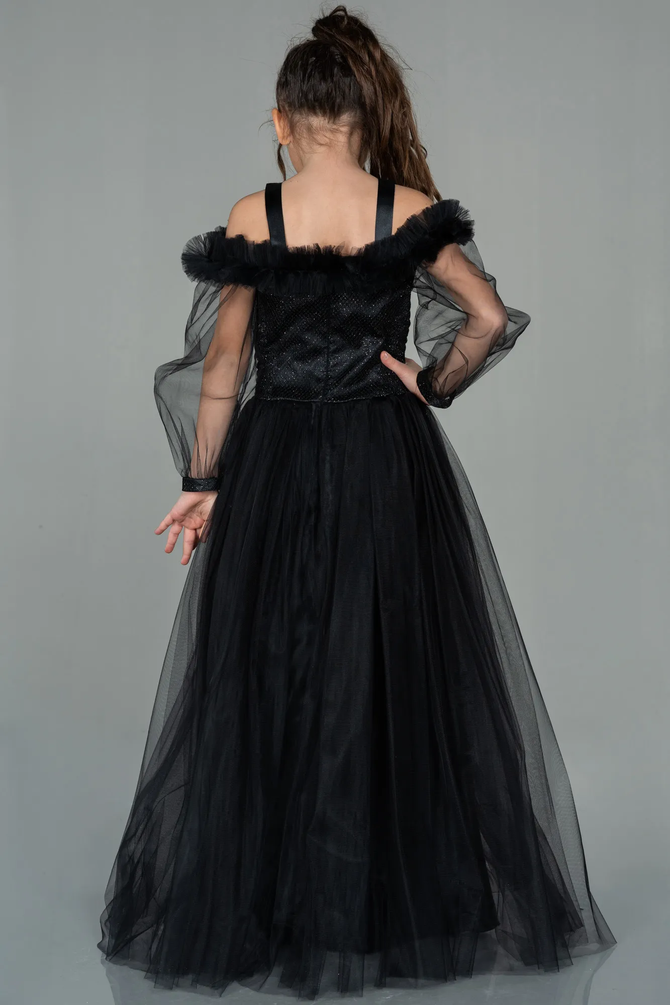 Black-Long Girl Dress ABU2444