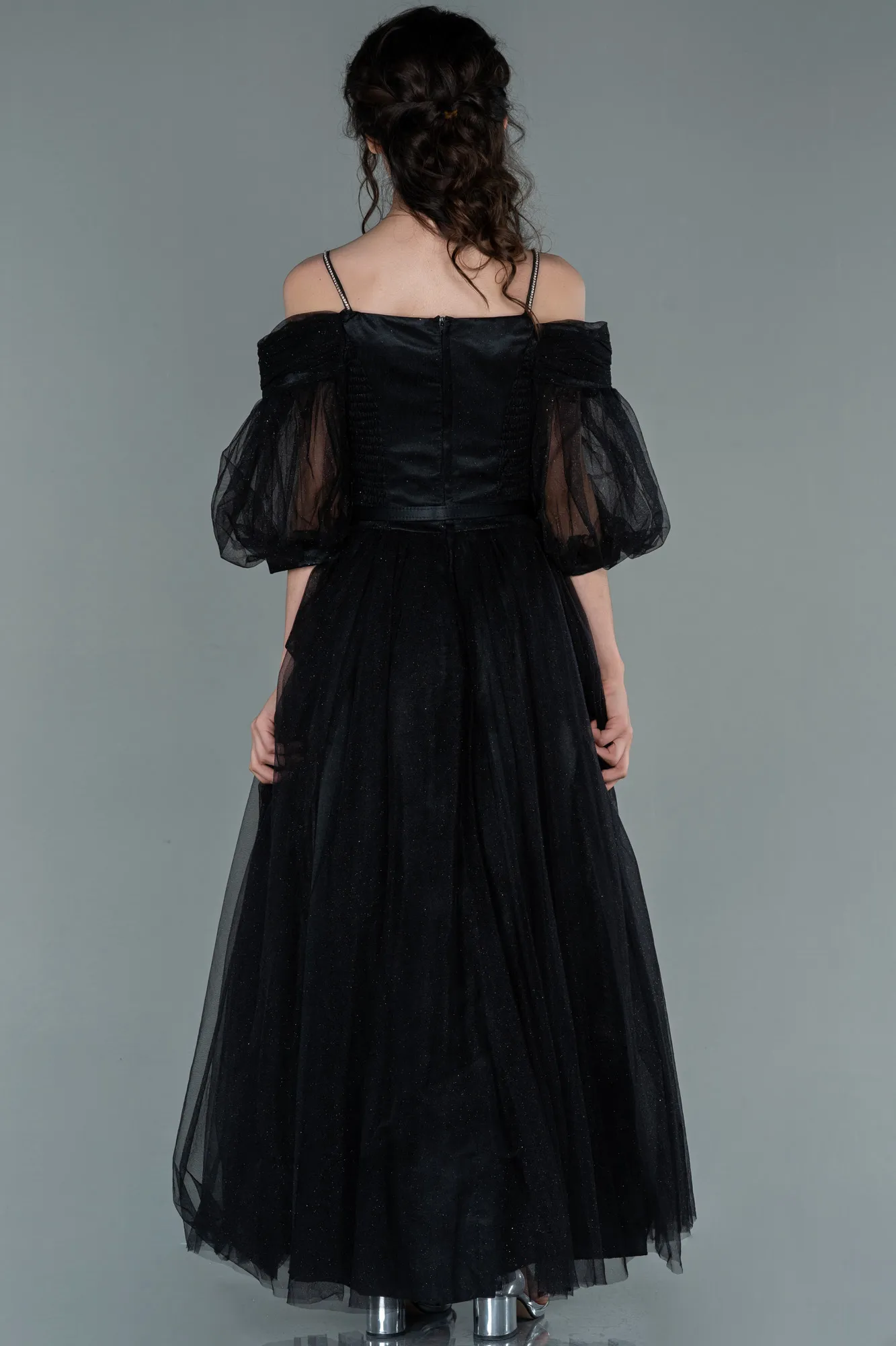 Black-Long Girl Dress ABU2451