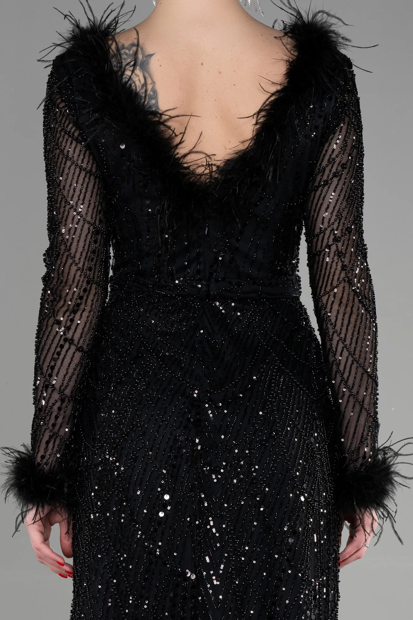 Black-Long Haute Couture Dress ABU3580