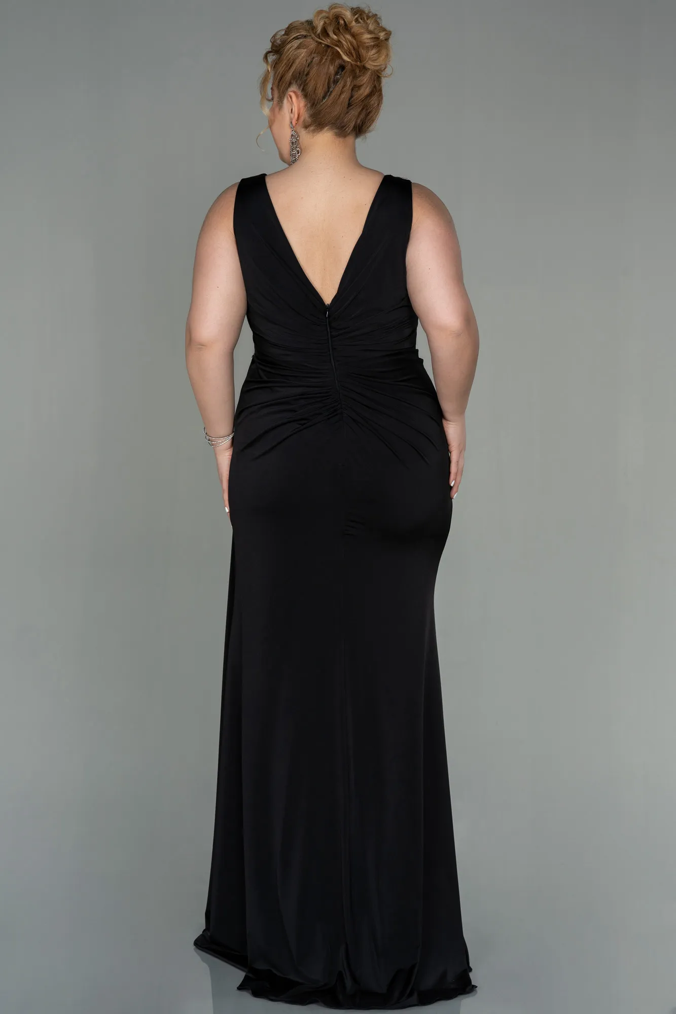 Black-Long Large Size Dress ABU2927