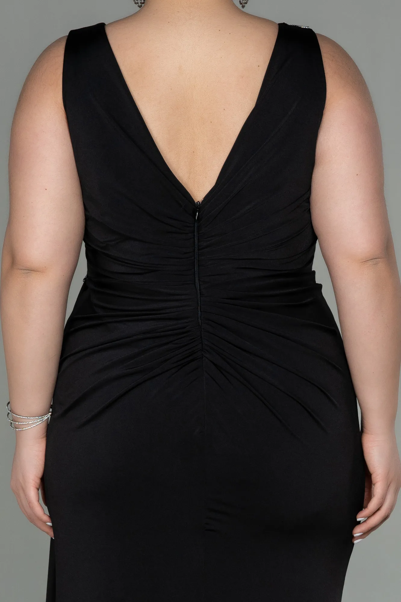 Black-Long Large Size Dress ABU2927