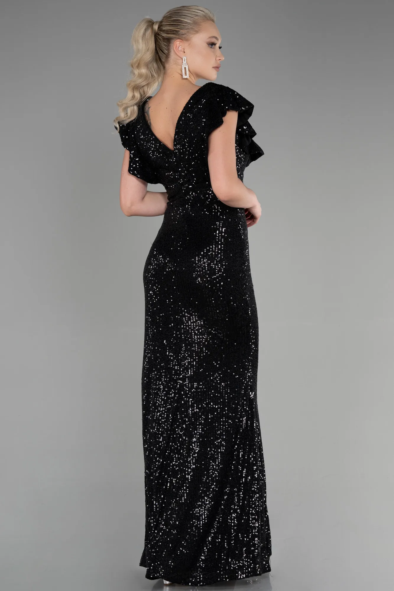 Black-Long Mermaid Evening Dress ABU1481