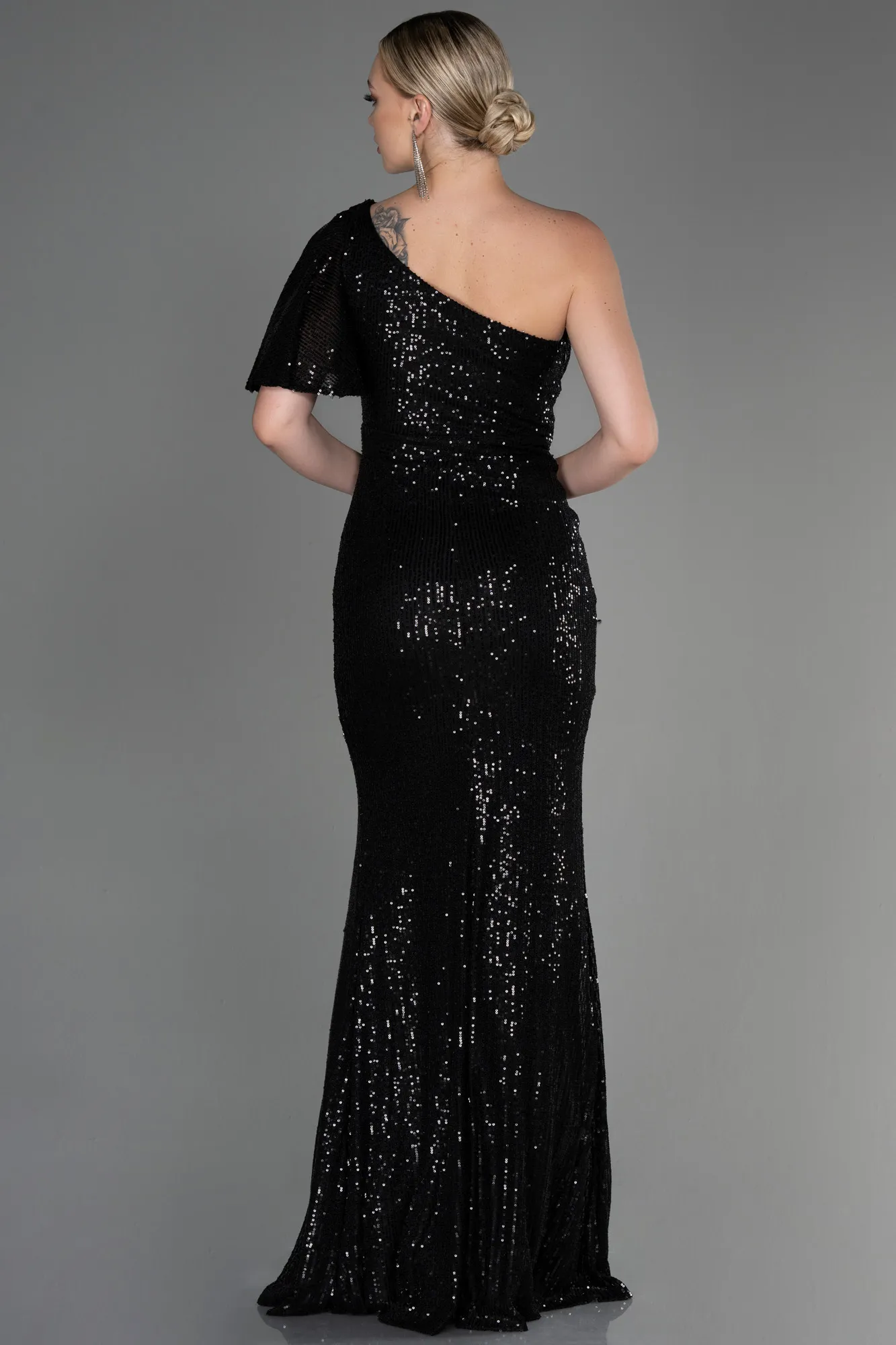 Black-Long Mermaid Evening Dress ABU1891