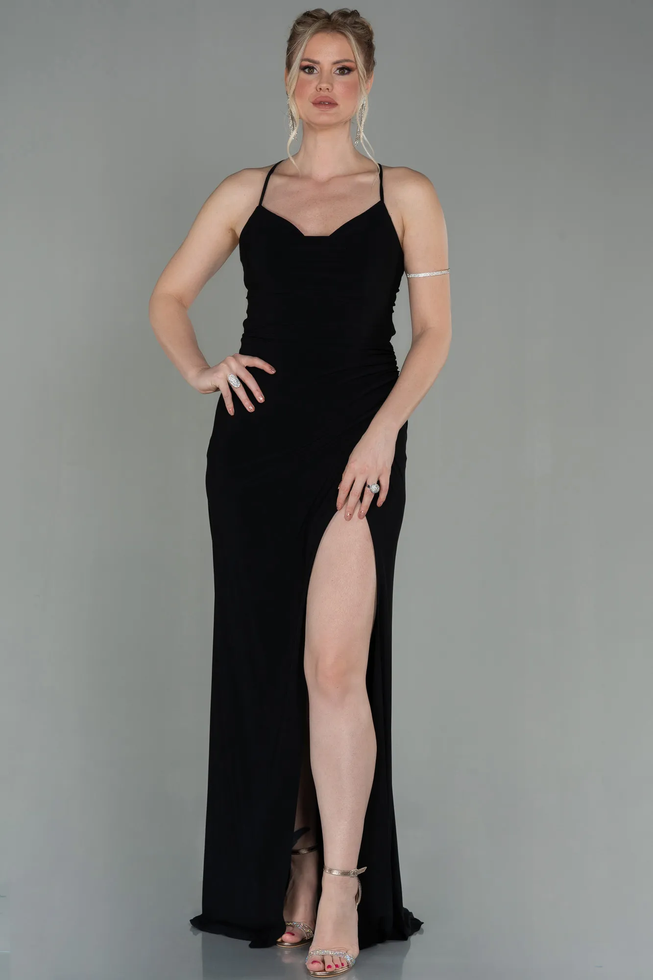 Black-Long Mermaid Evening Dress ABU2848