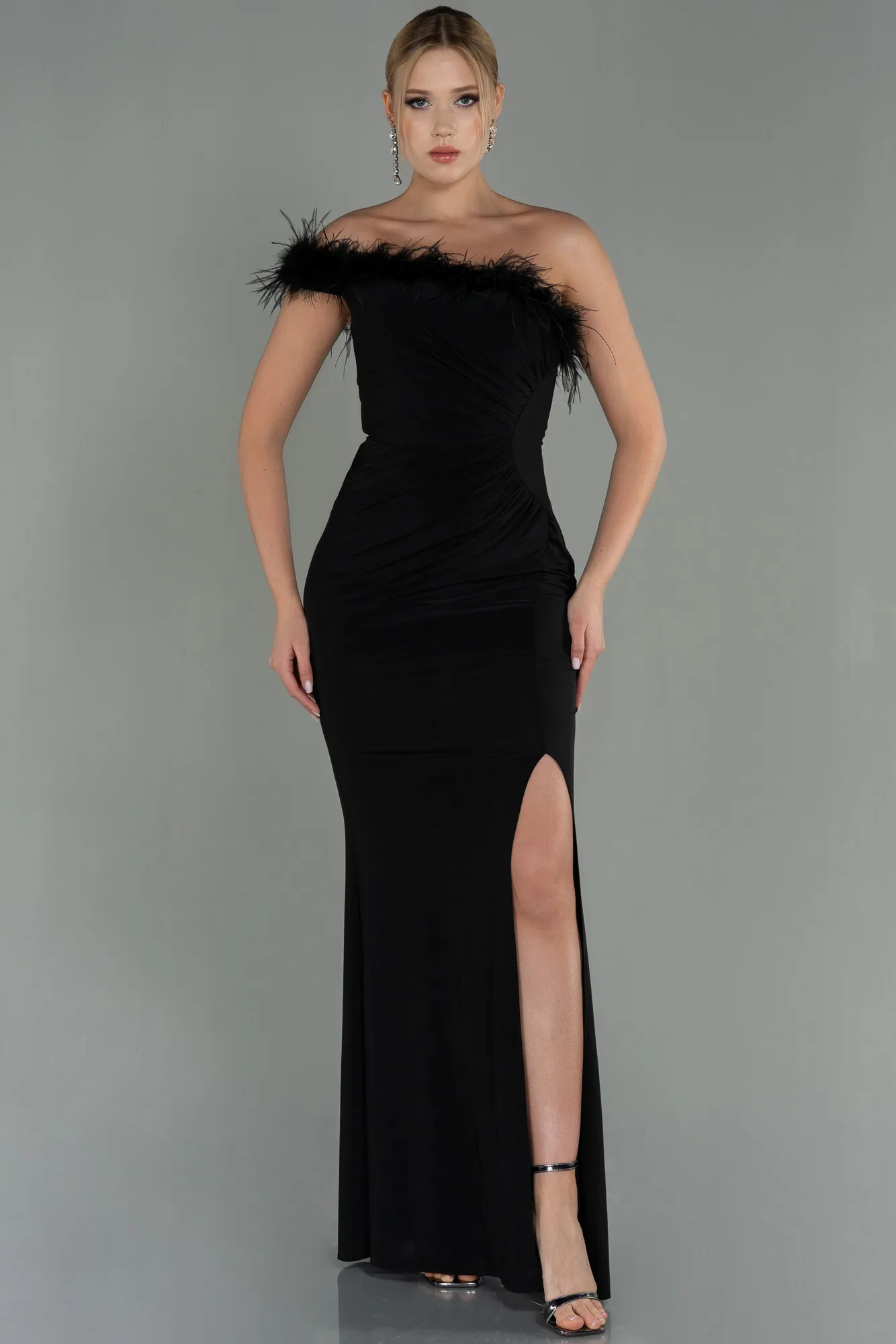 Black-Long Mermaid Evening Dress ABU3048