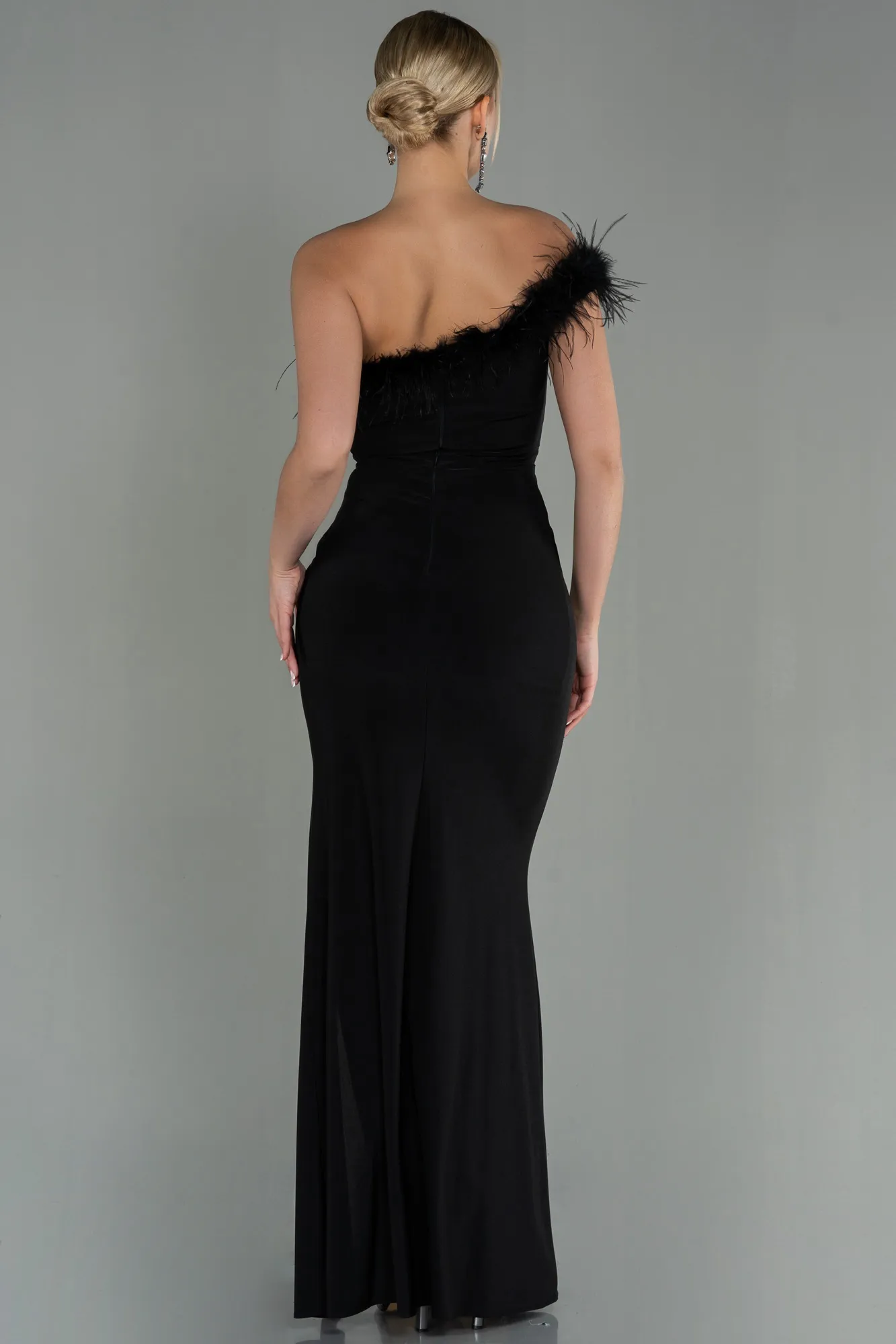 Black-Long Mermaid Evening Dress ABU3048