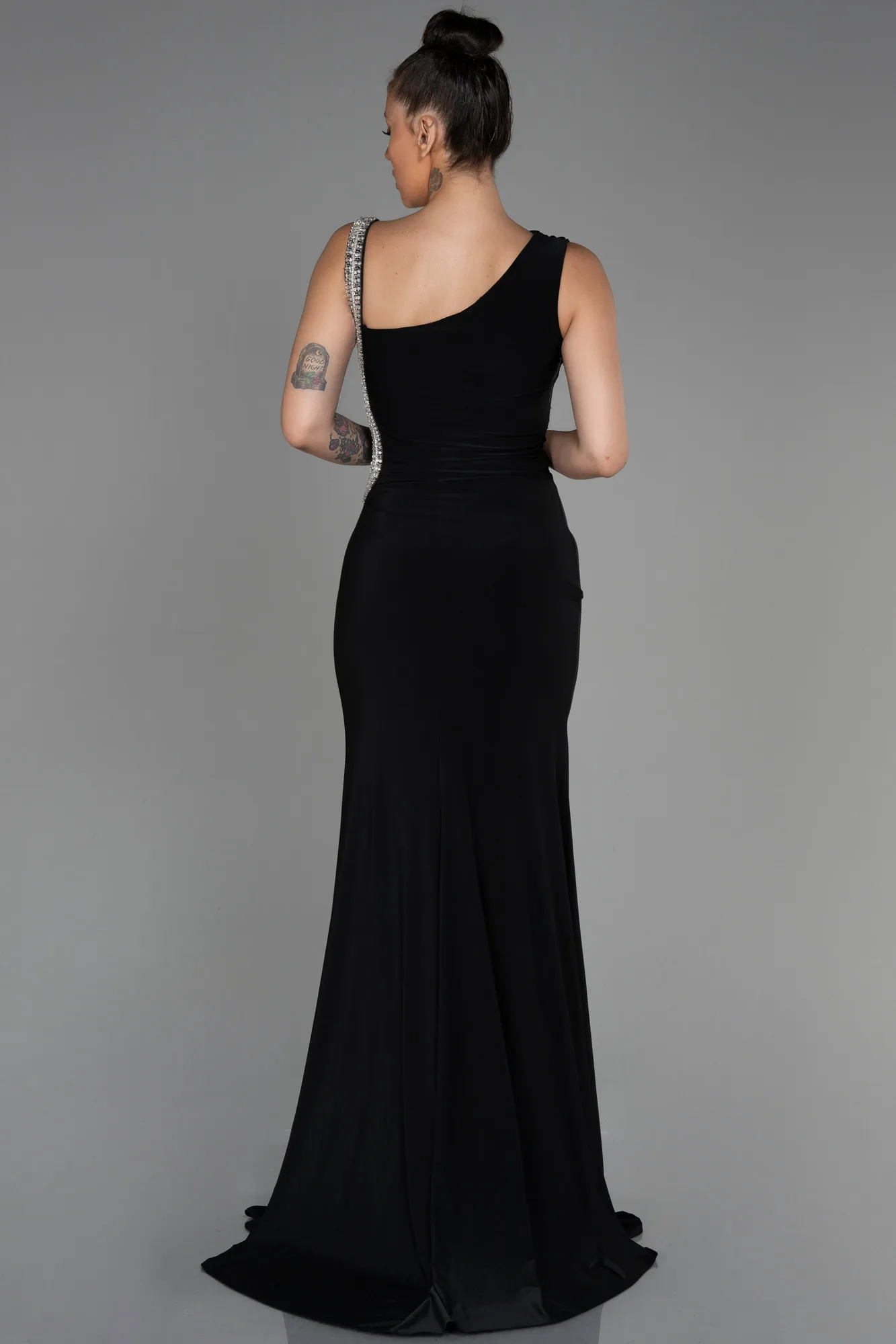 Black-Long Mermaid Evening Dress ABU3206