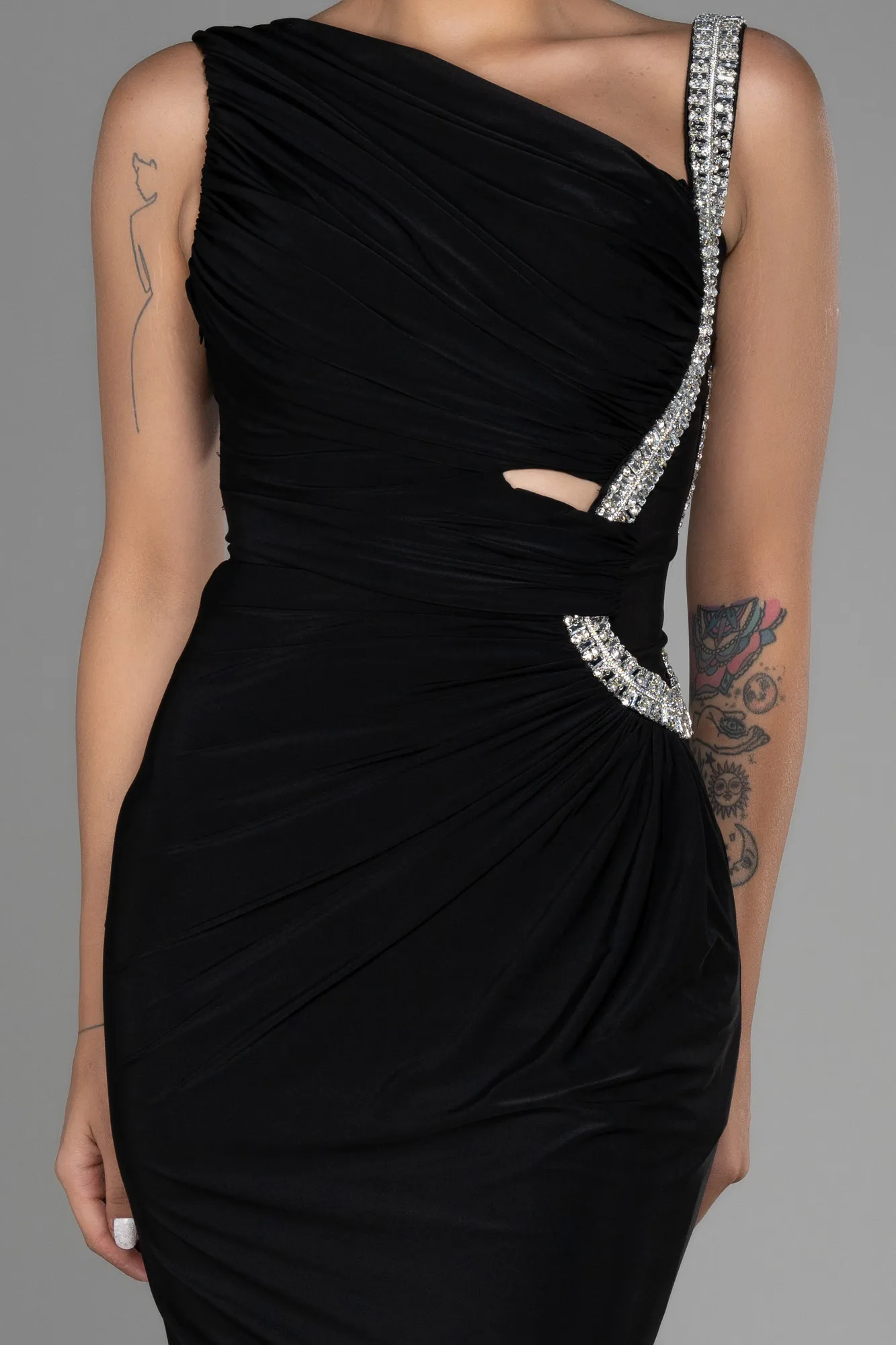 Black-Long Mermaid Evening Dress ABU3206