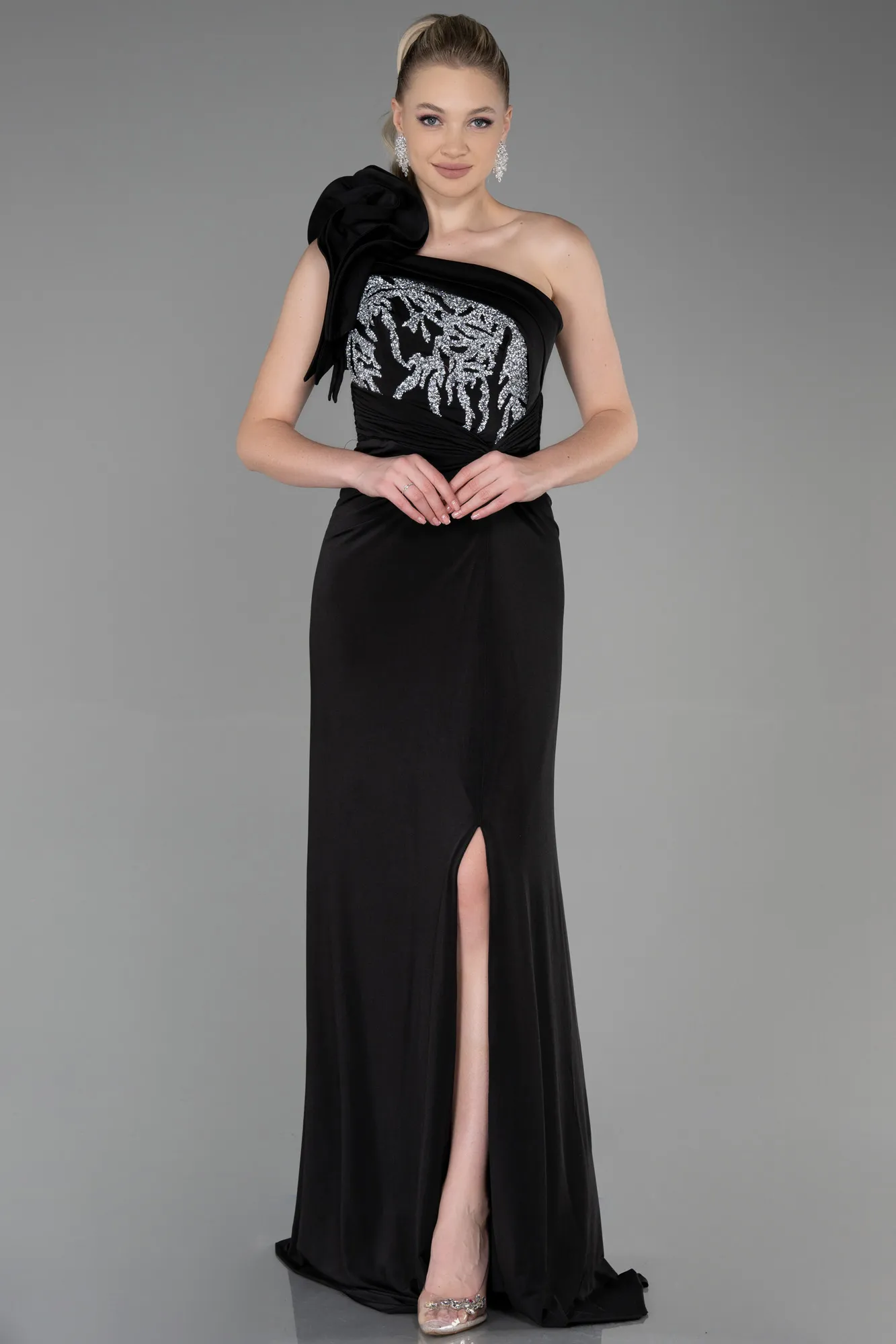 Black-Long Mermaid Evening Dress ABU3349