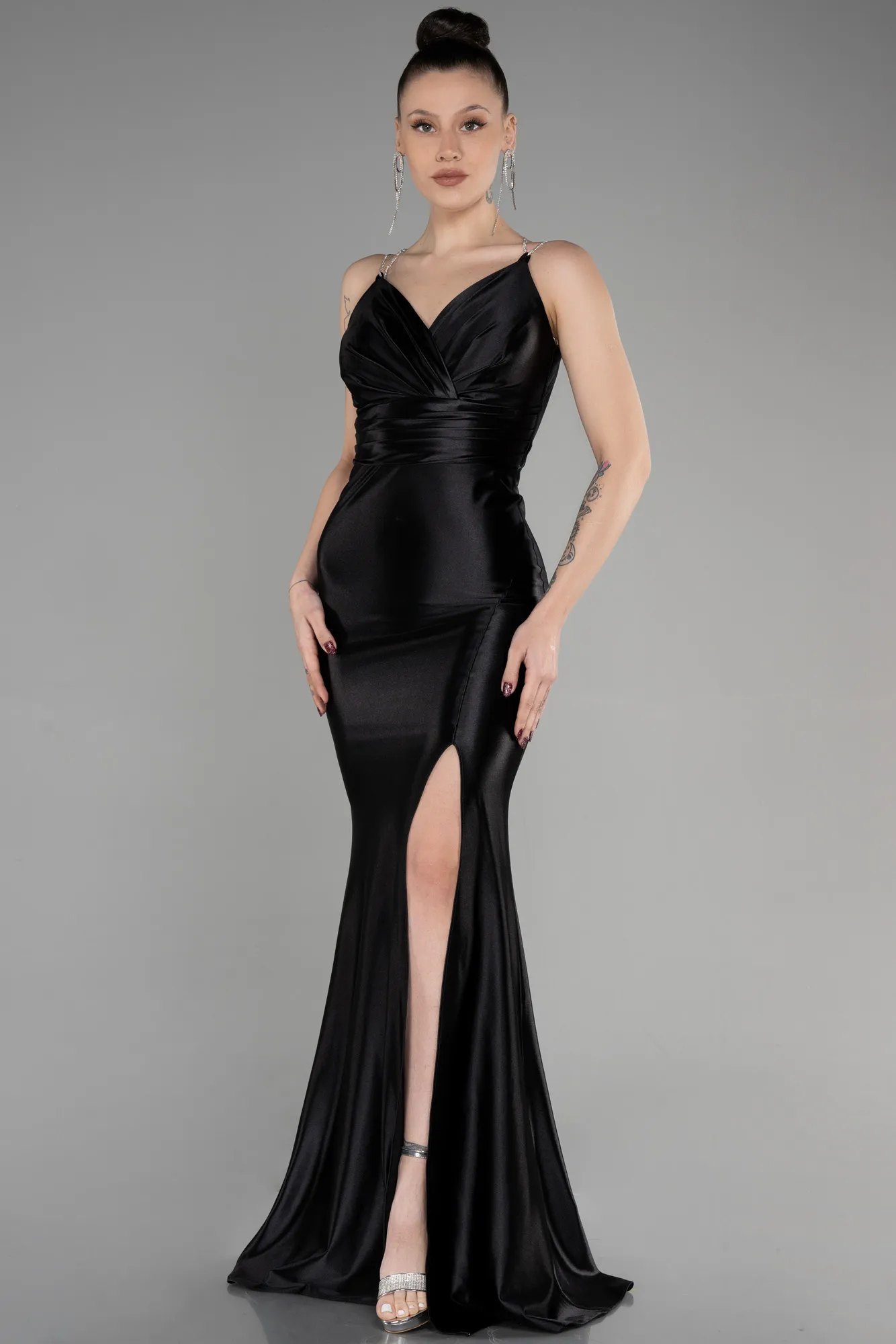 Black-Long Mermaid Evening Gown ABU3575