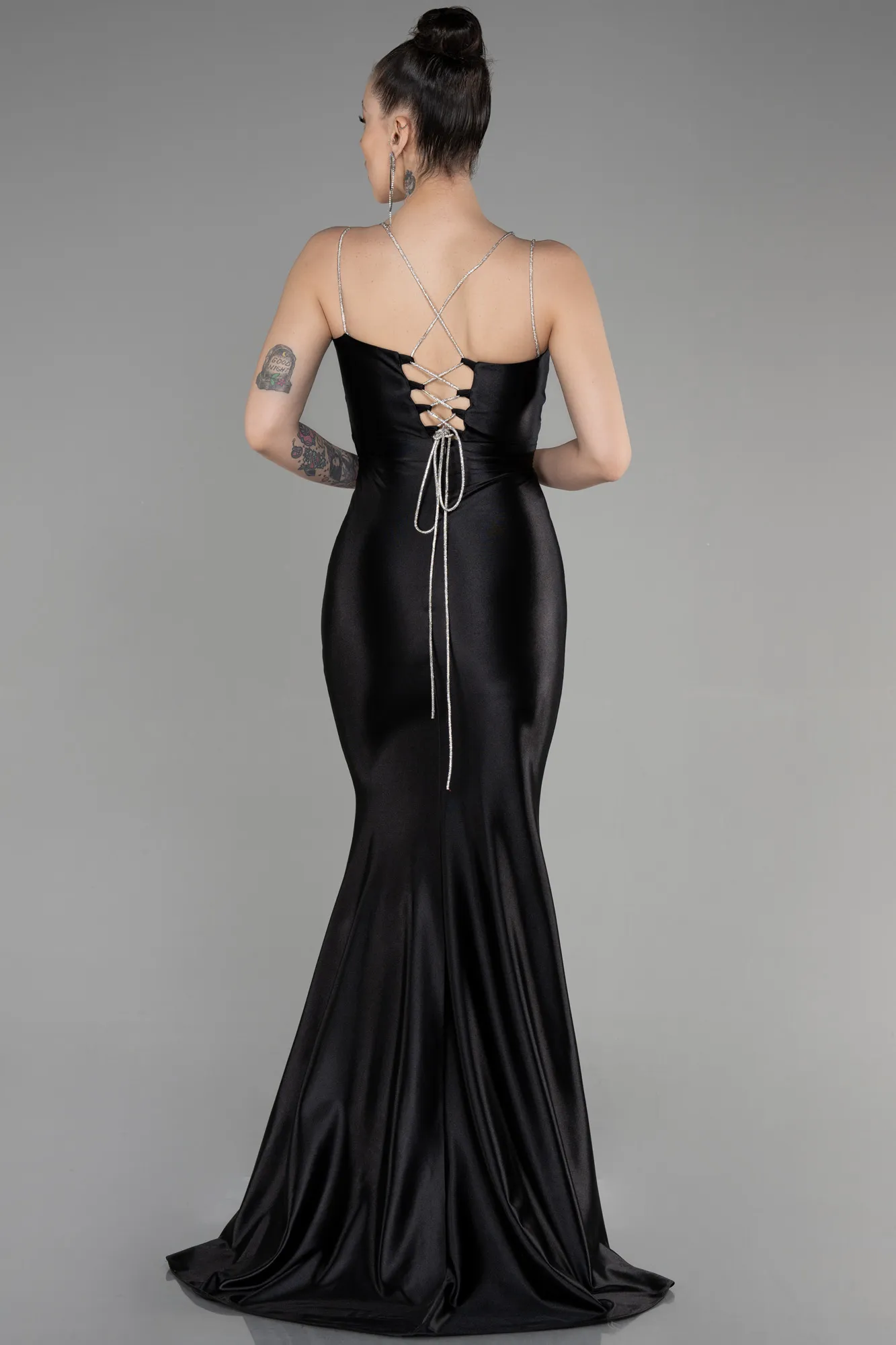 Black-Long Mermaid Evening Gown ABU3575