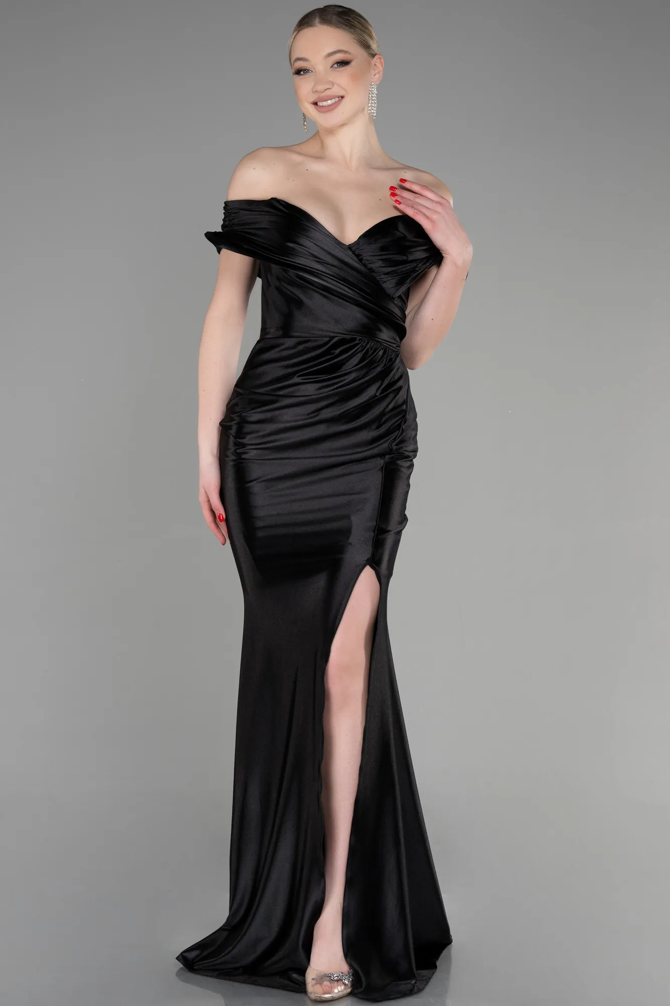 Black-Long Mermaid Evening Gown ABU3612