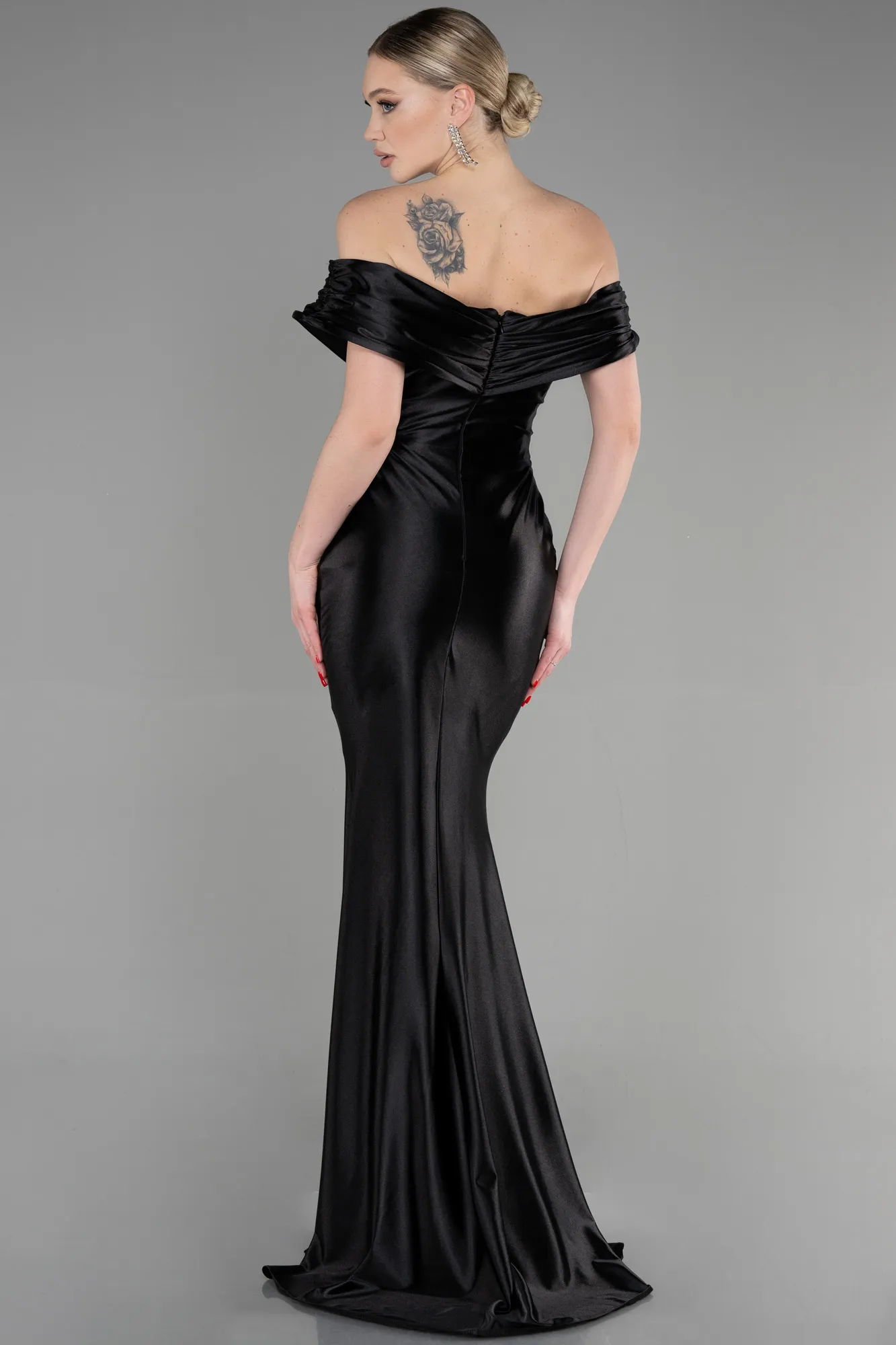 Black-Long Mermaid Evening Gown ABU3612