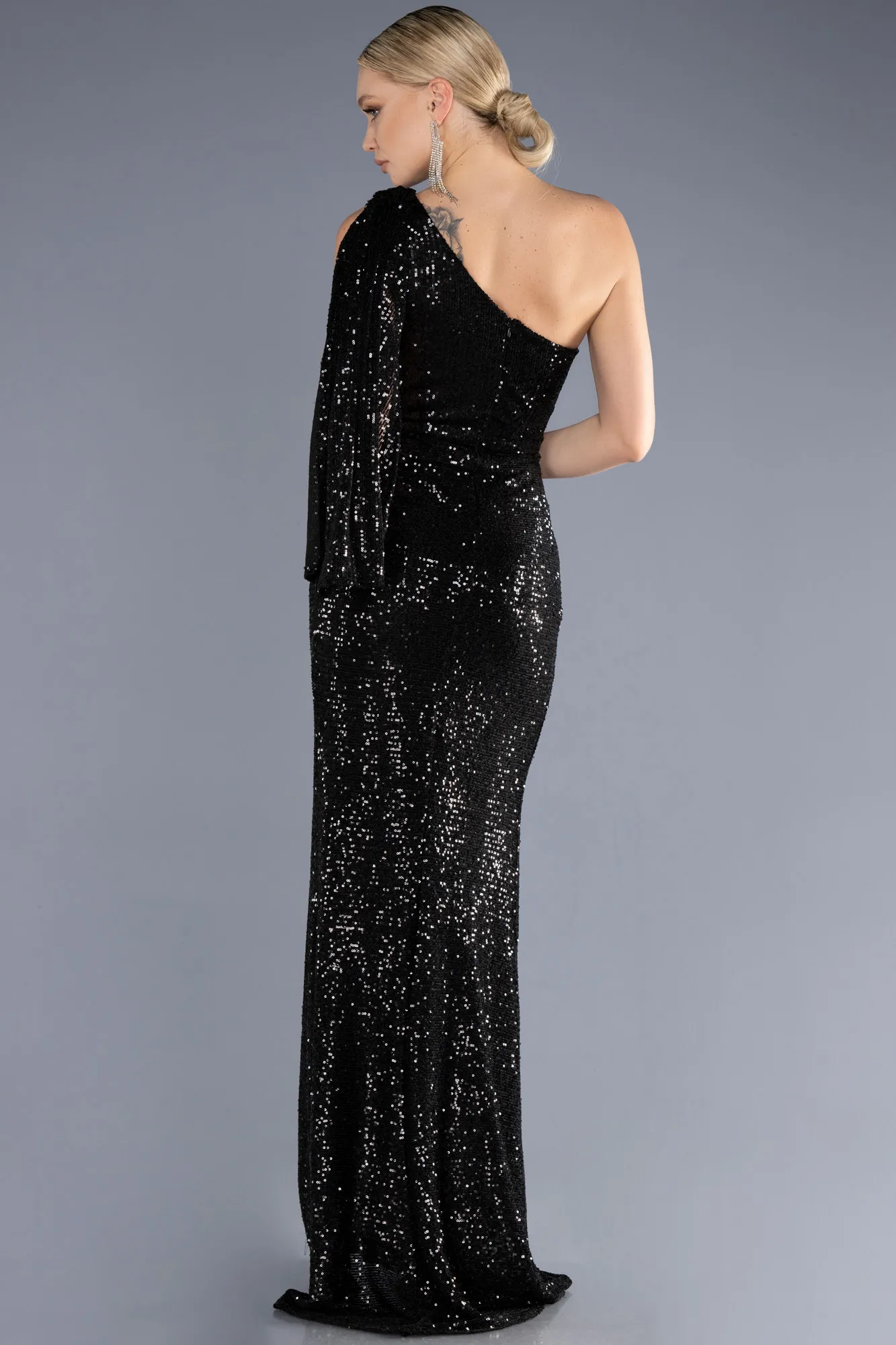 Black-Long Mermaid Evening Gown ABU3667