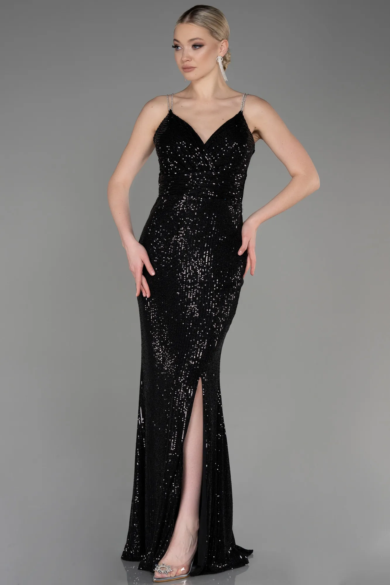Black-Long Mermaid Evening Gown ABU3768