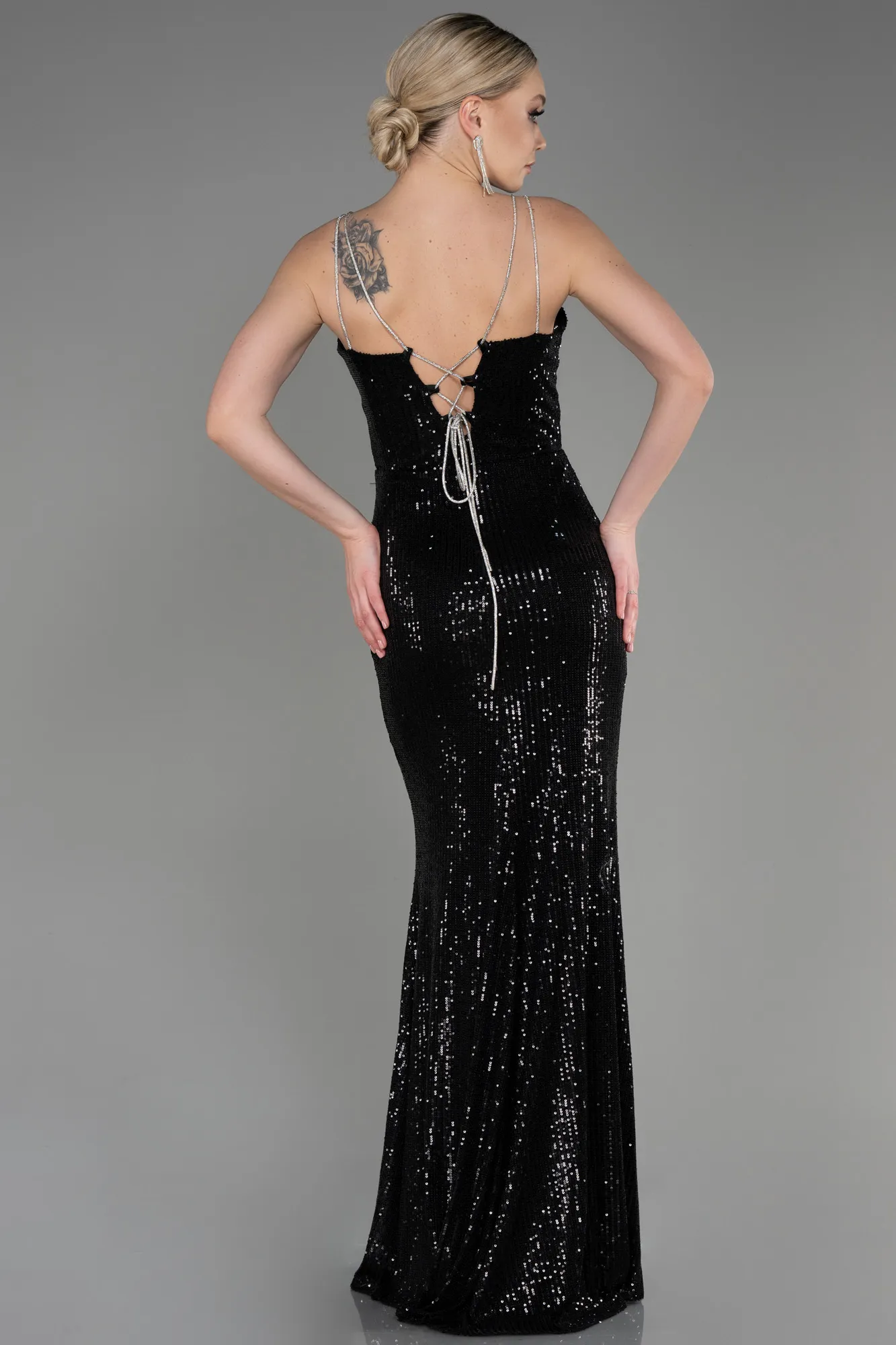 Black-Long Mermaid Evening Gown ABU3768