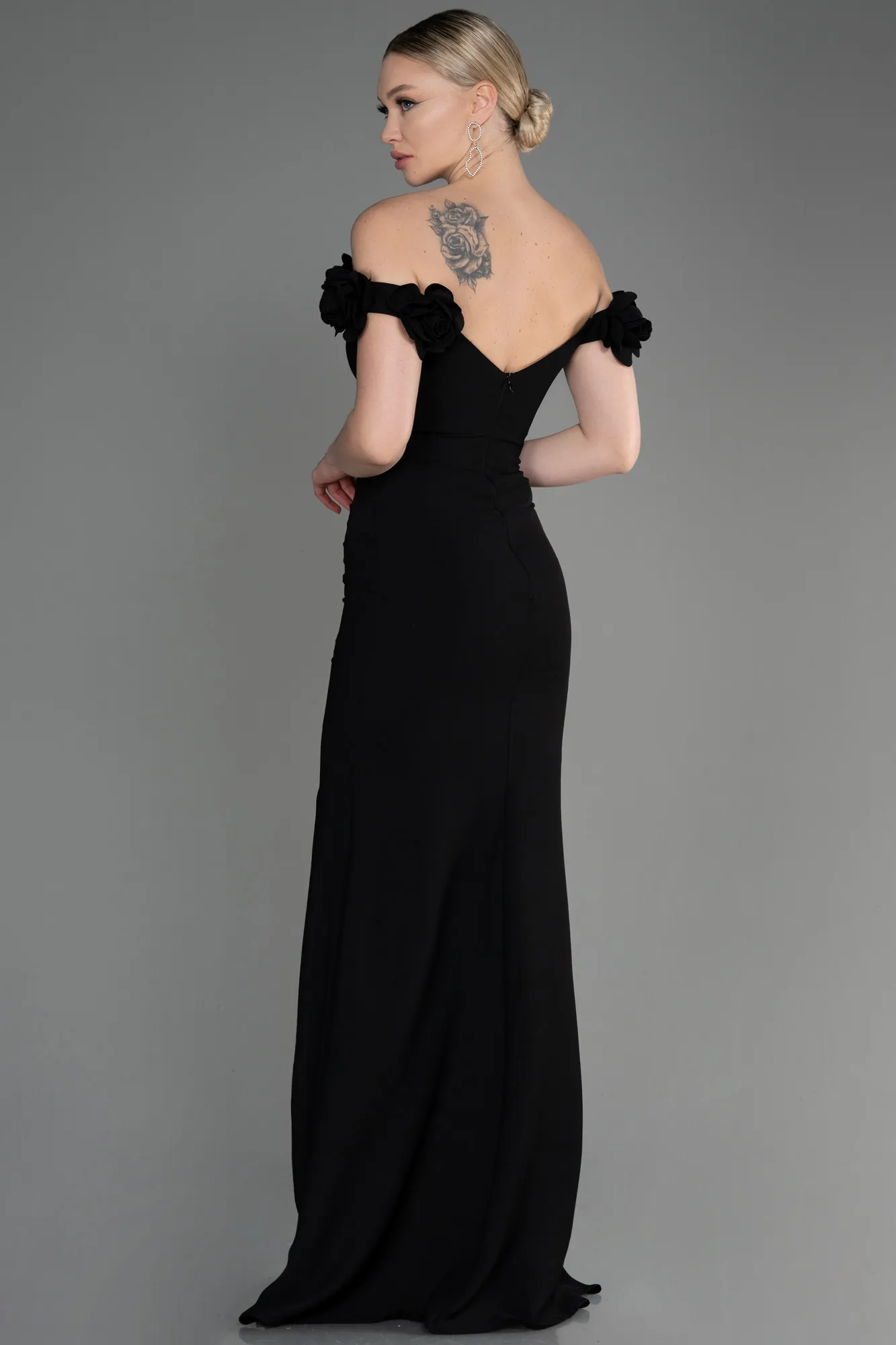 Black-Long Mermaid Evening Gown ABU3891