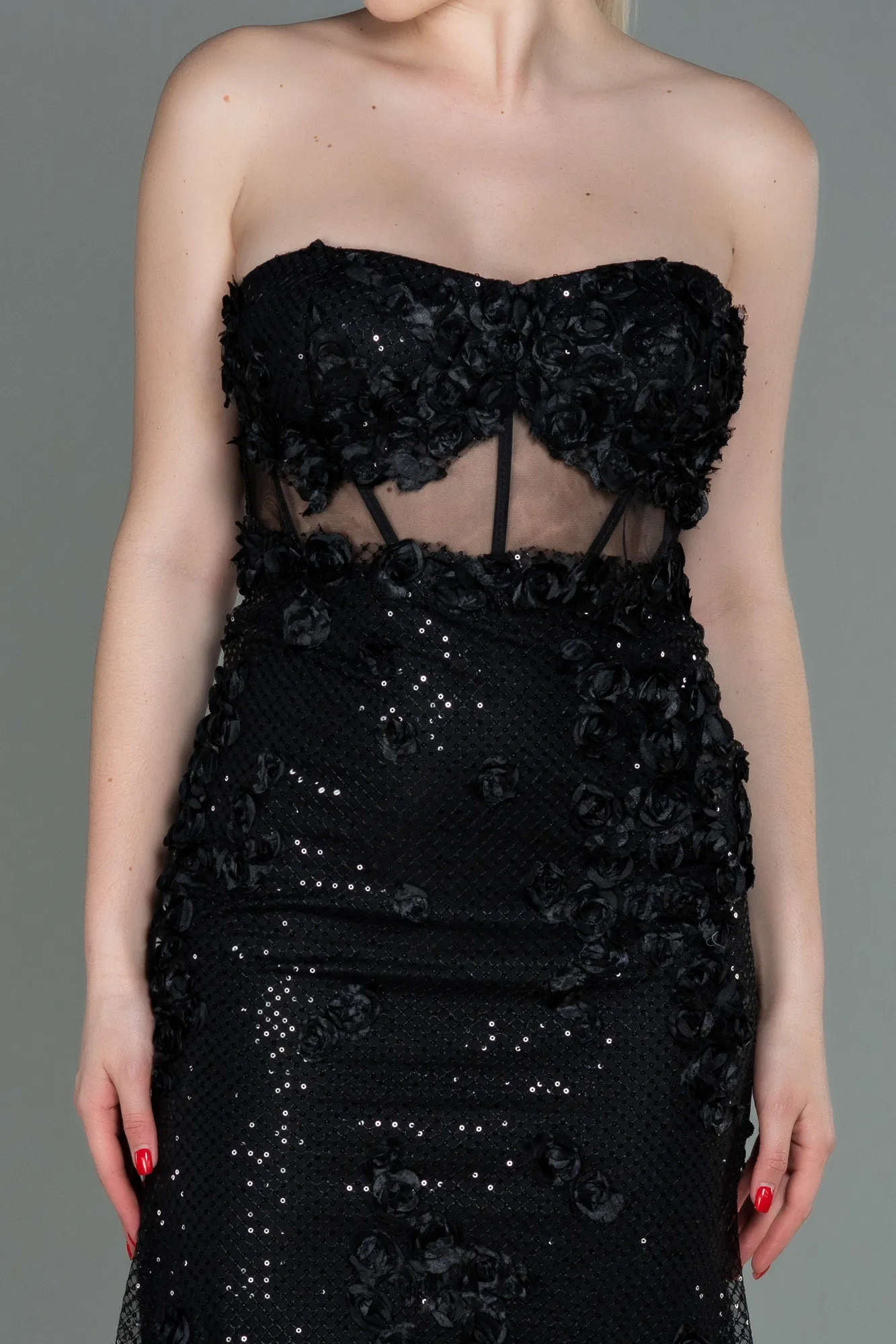 Black-Long Mermaid Prom Dress ABU3120