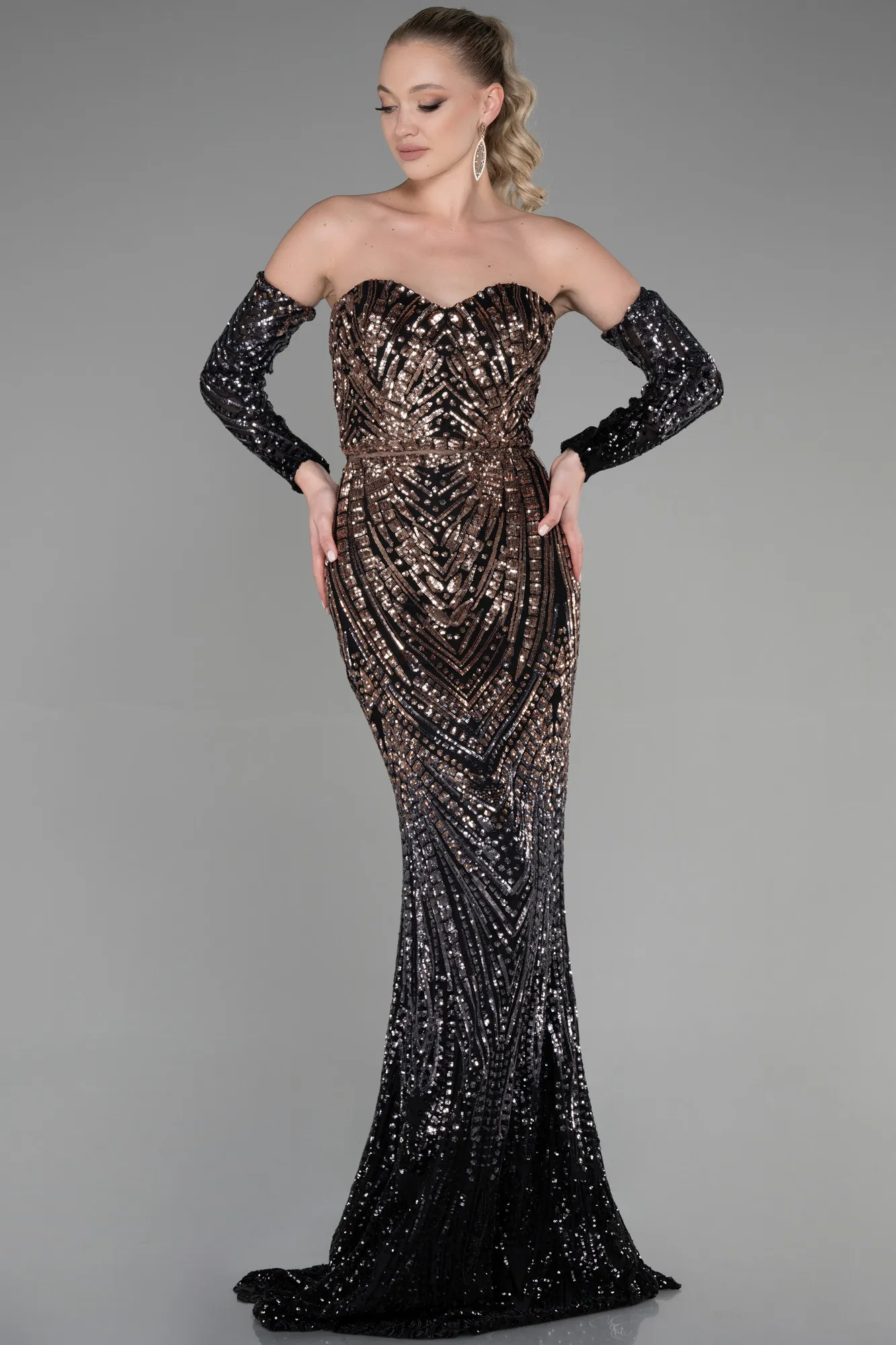 Black-Long Mermaid Prom Dress ABU3396
