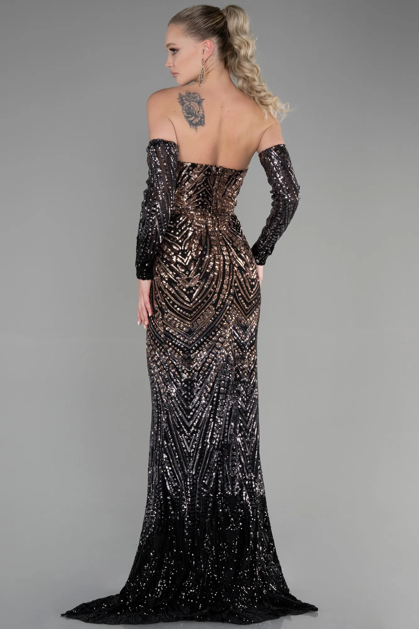 Black-Long Mermaid Prom Dress ABU3396